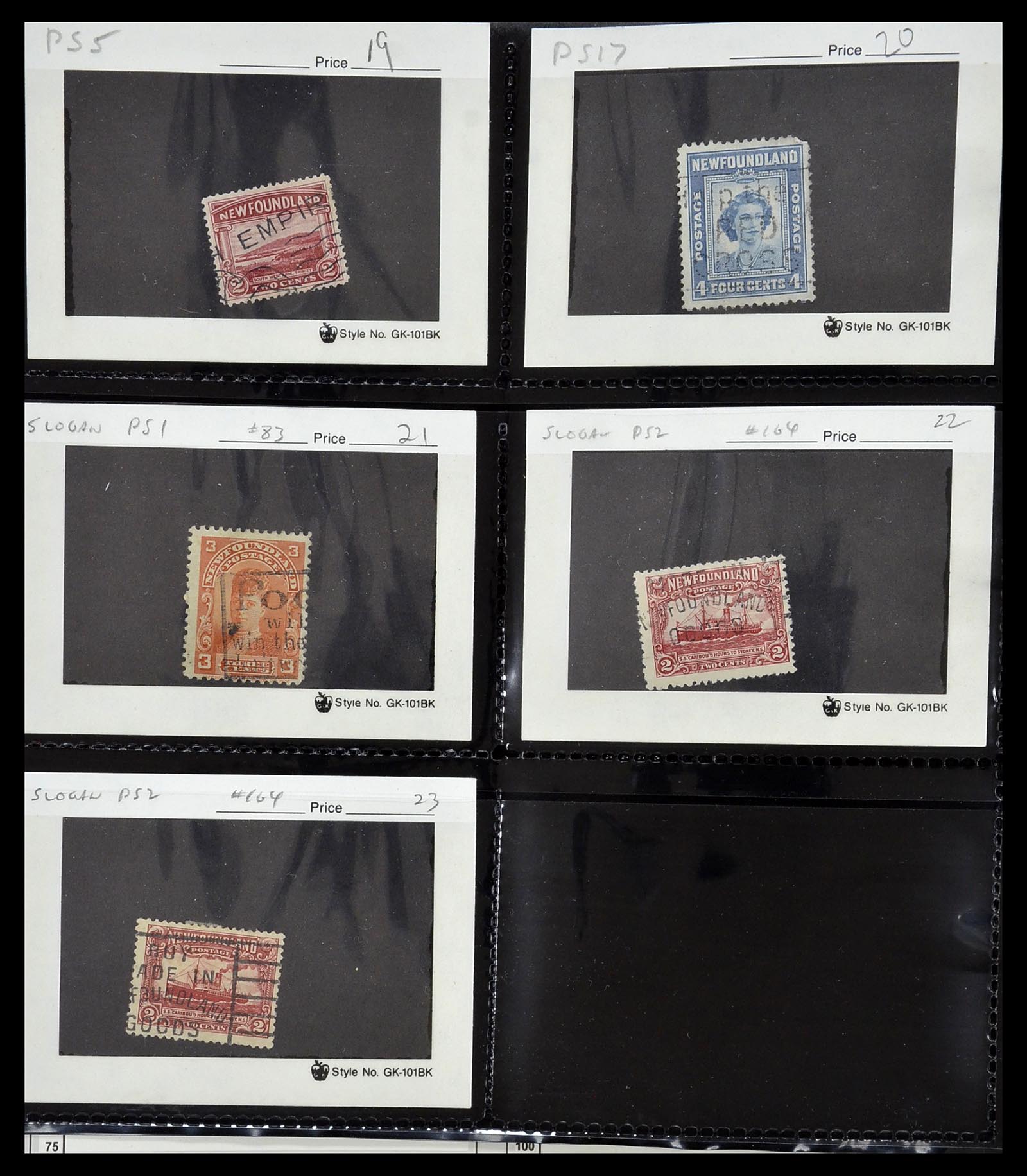 34380 574 - Postzegelverzameling 34380 Newfoundland stempelverzameling 1868-1950.