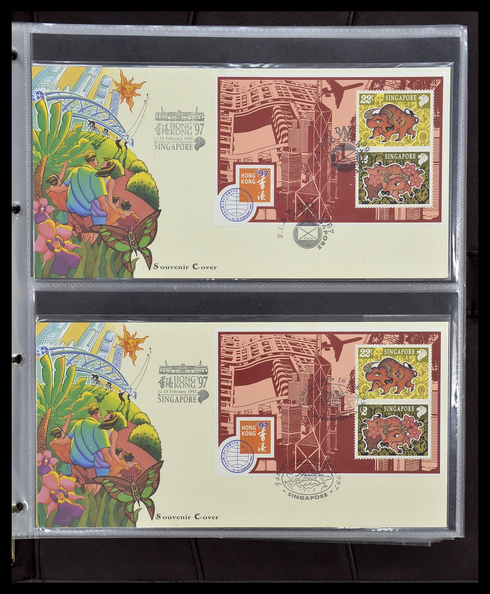 34394 181 - Postzegelverzameling 34394 Singapore FDC's 1948-2015!