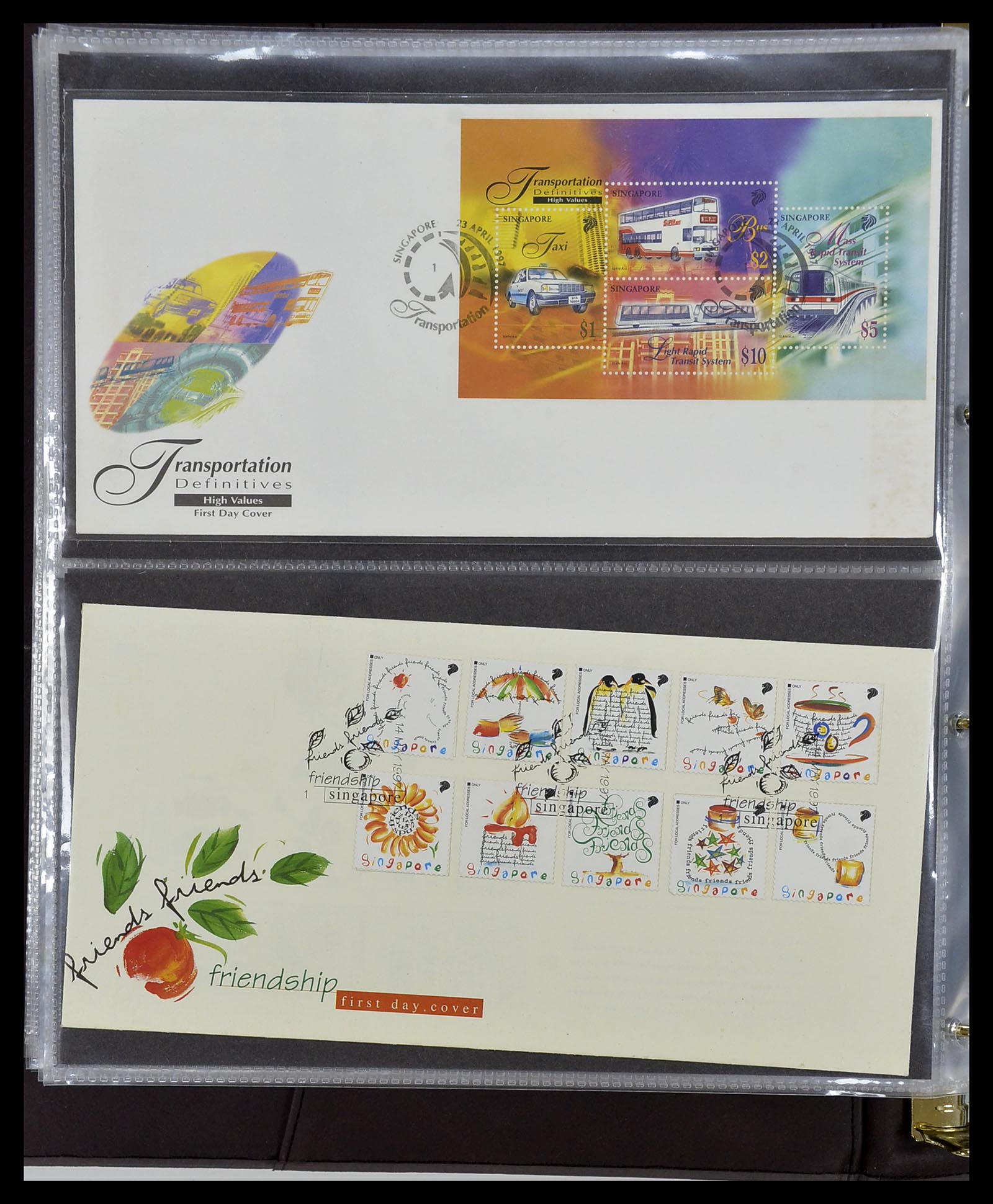 34394 185 - Postzegelverzameling 34394 Singapore FDC's 1948-2015!