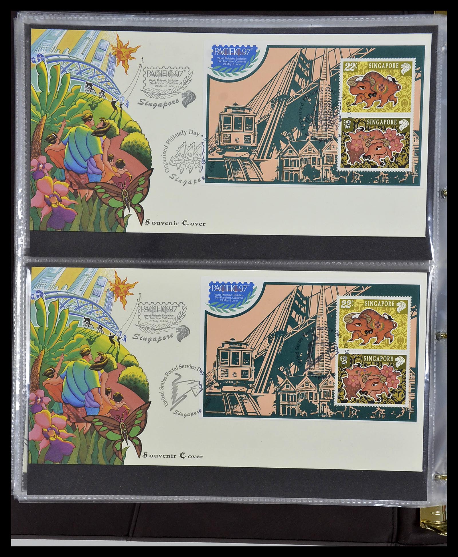 34394 187 - Postzegelverzameling 34394 Singapore FDC's 1948-2015!