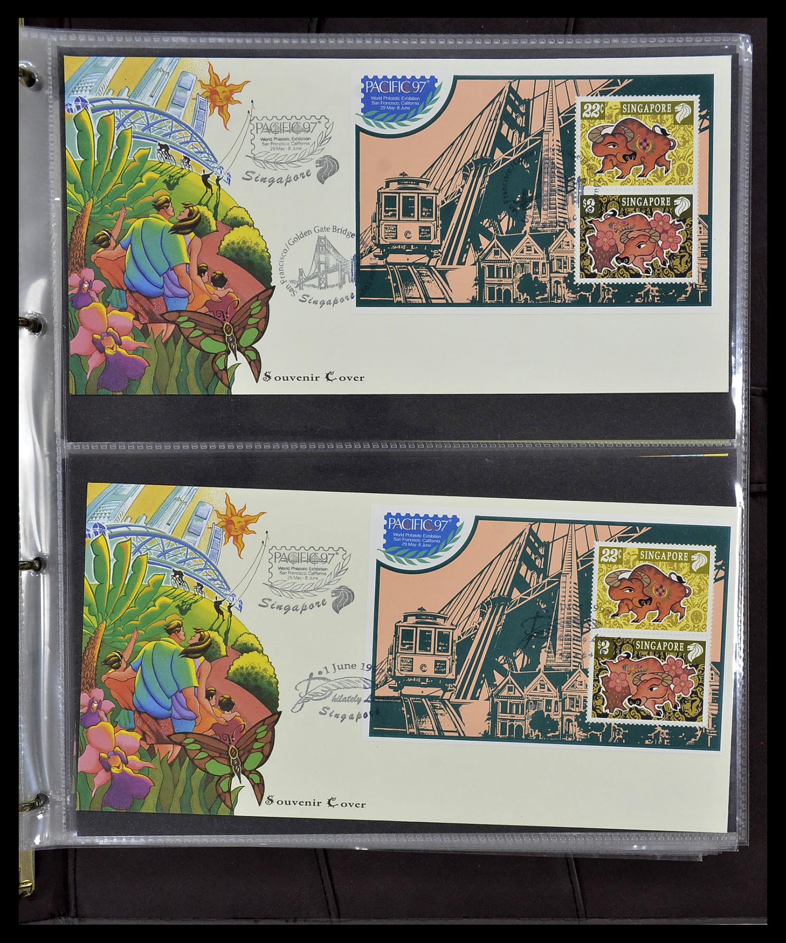 34394 188 - Postzegelverzameling 34394 Singapore FDC's 1948-2015!