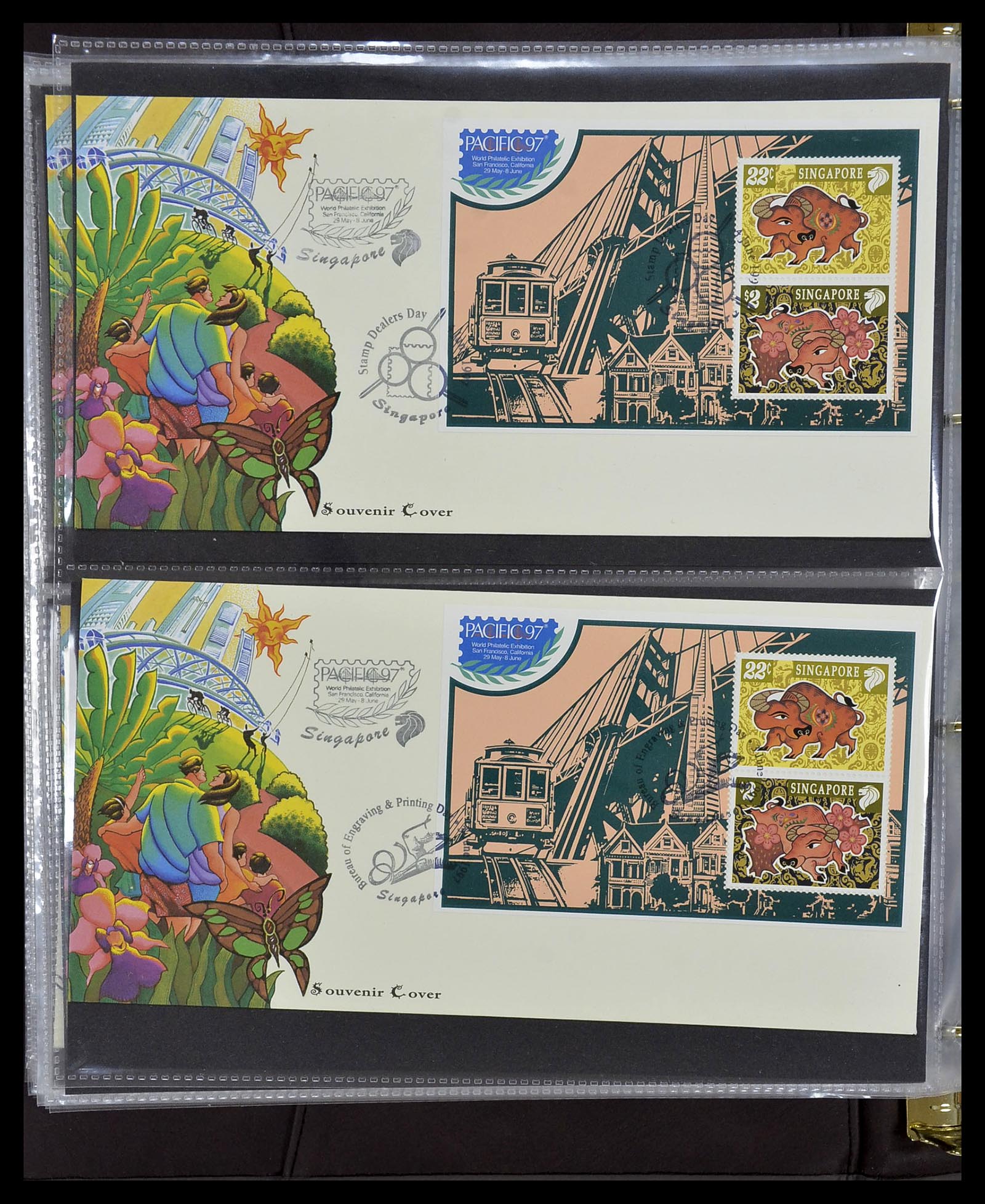 34394 189 - Postzegelverzameling 34394 Singapore FDC's 1948-2015!