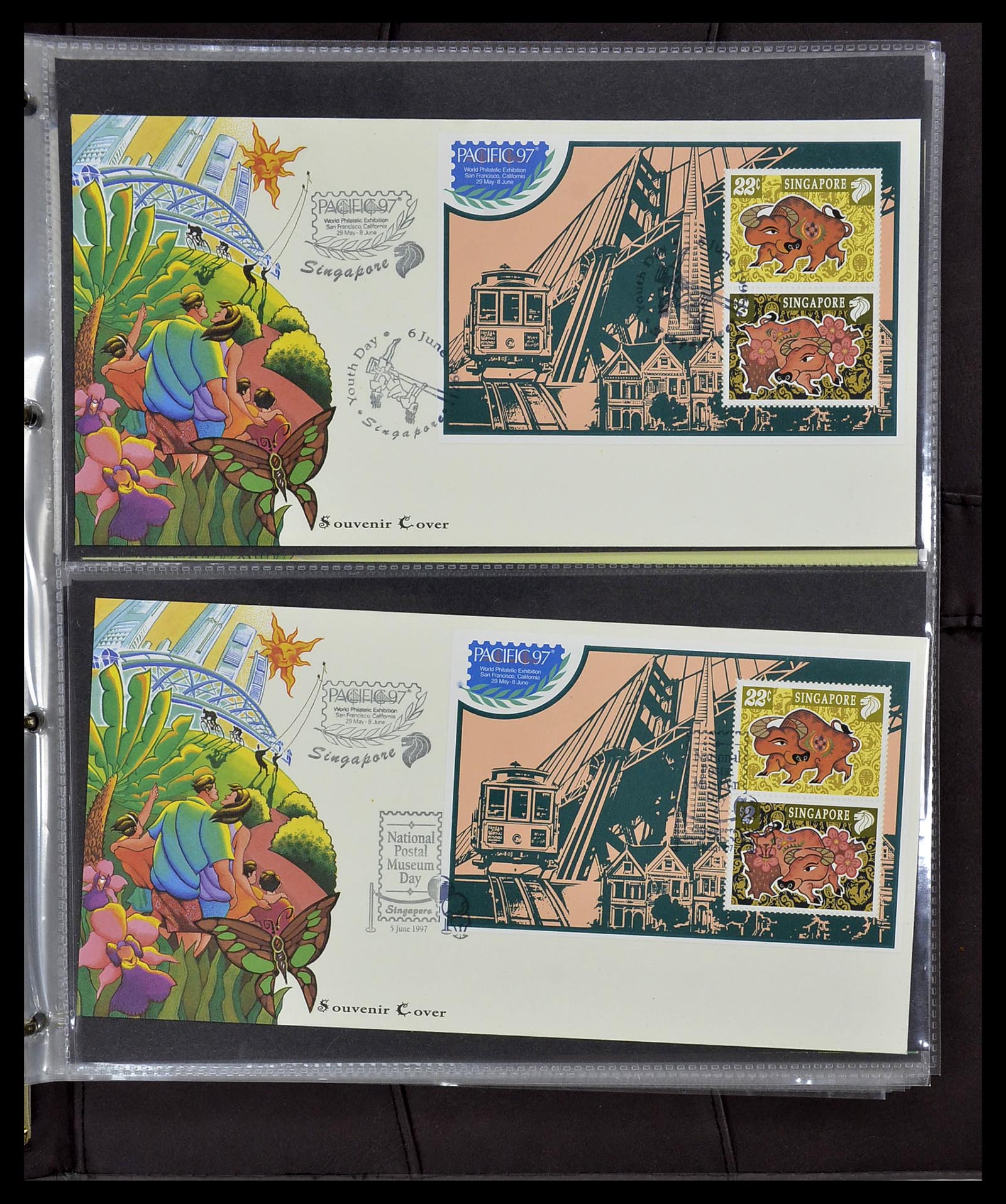 34394 190 - Postzegelverzameling 34394 Singapore FDC's 1948-2015!