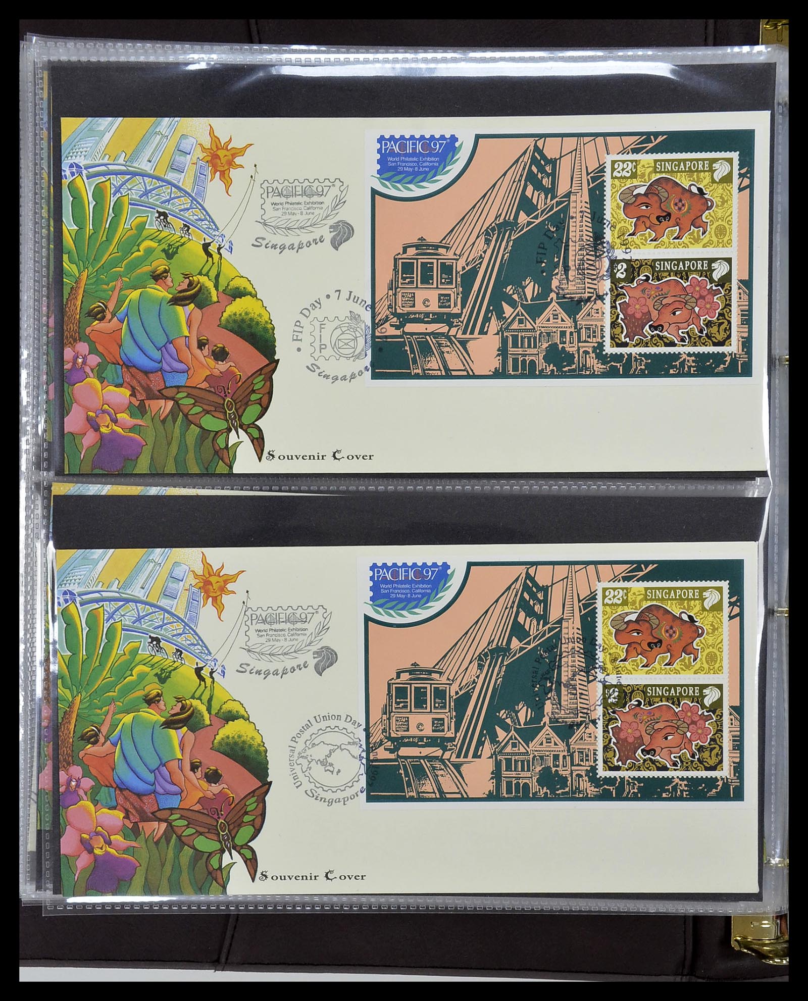 34394 191 - Postzegelverzameling 34394 Singapore FDC's 1948-2015!
