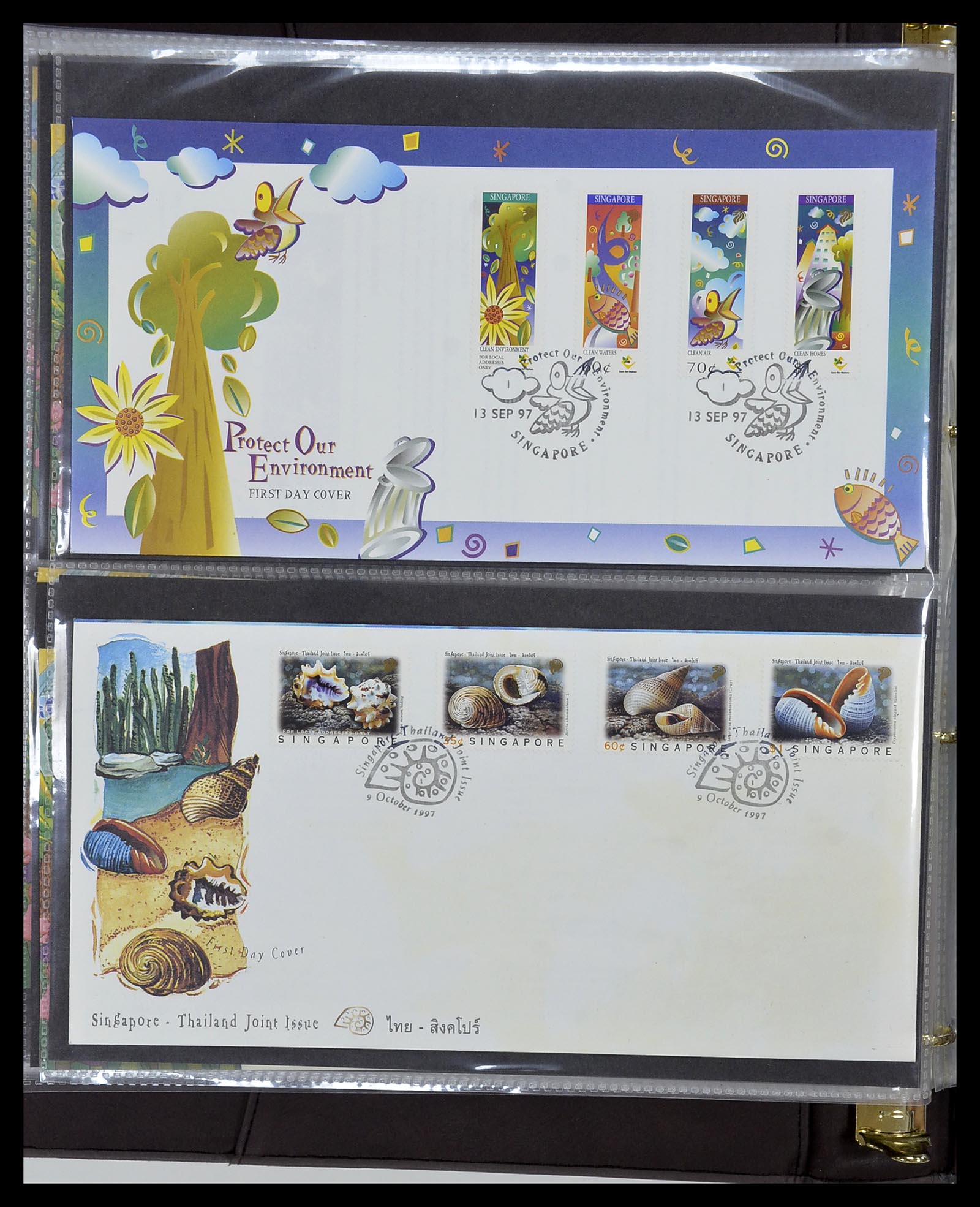 34394 193 - Postzegelverzameling 34394 Singapore FDC's 1948-2015!