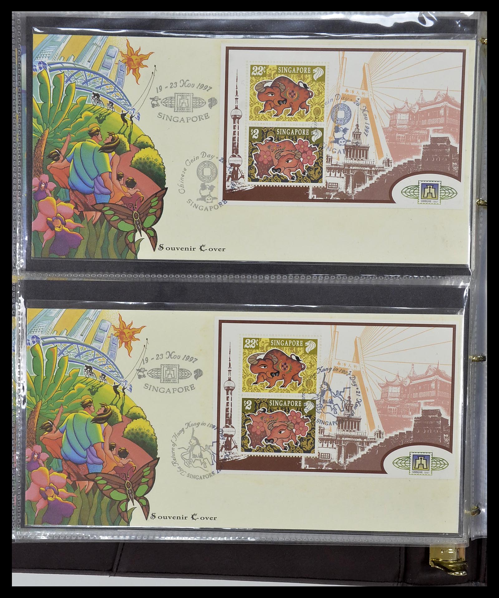 34394 195 - Postzegelverzameling 34394 Singapore FDC's 1948-2015!