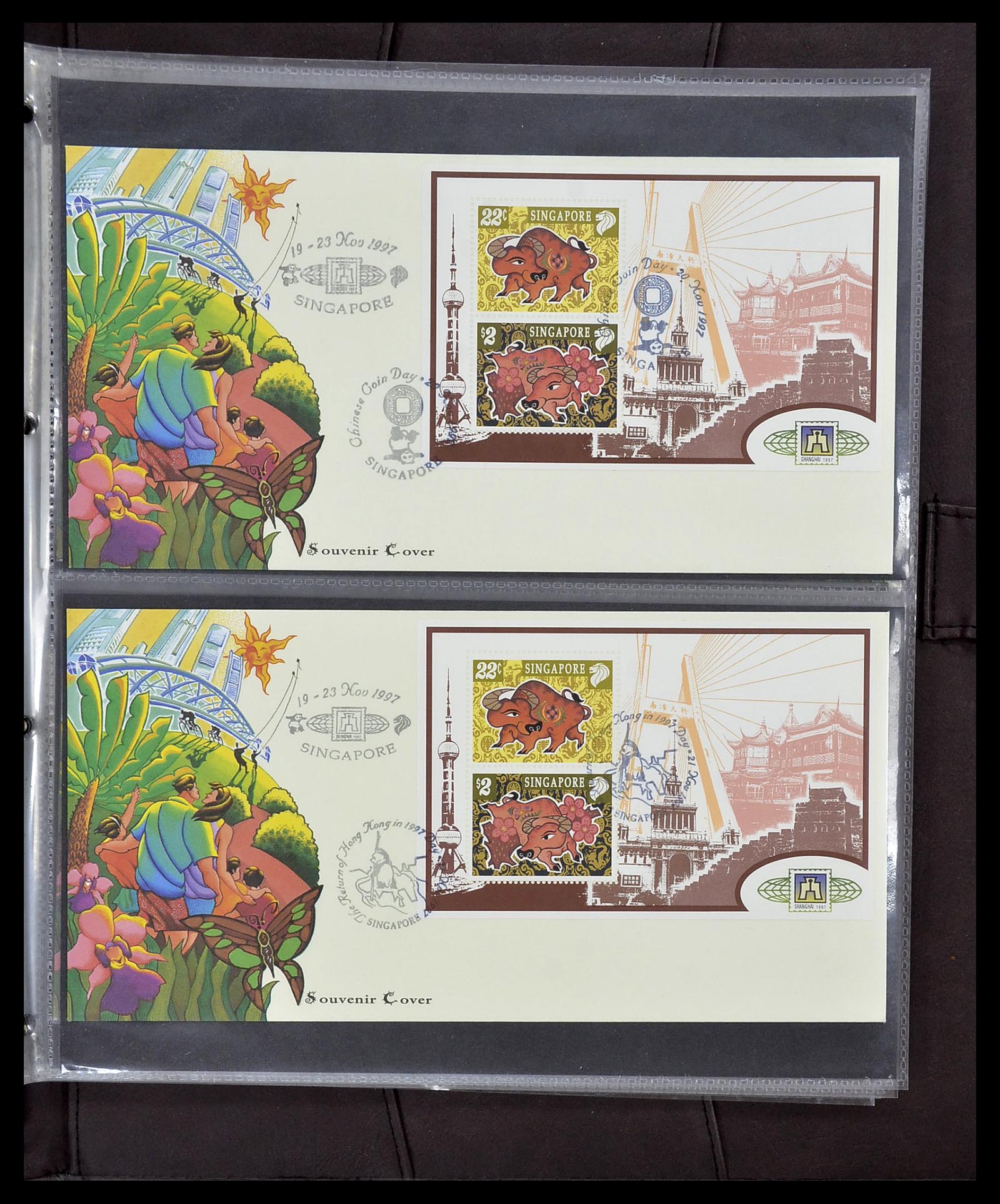 34394 197 - Postzegelverzameling 34394 Singapore FDC's 1948-2015!