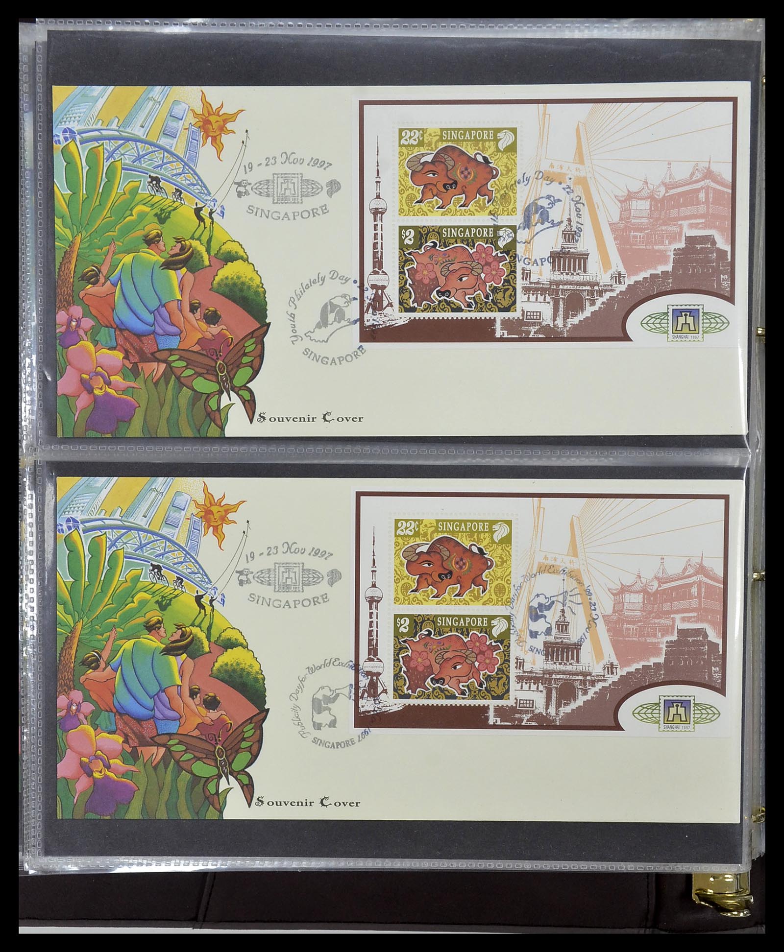 34394 198 - Postzegelverzameling 34394 Singapore FDC's 1948-2015!