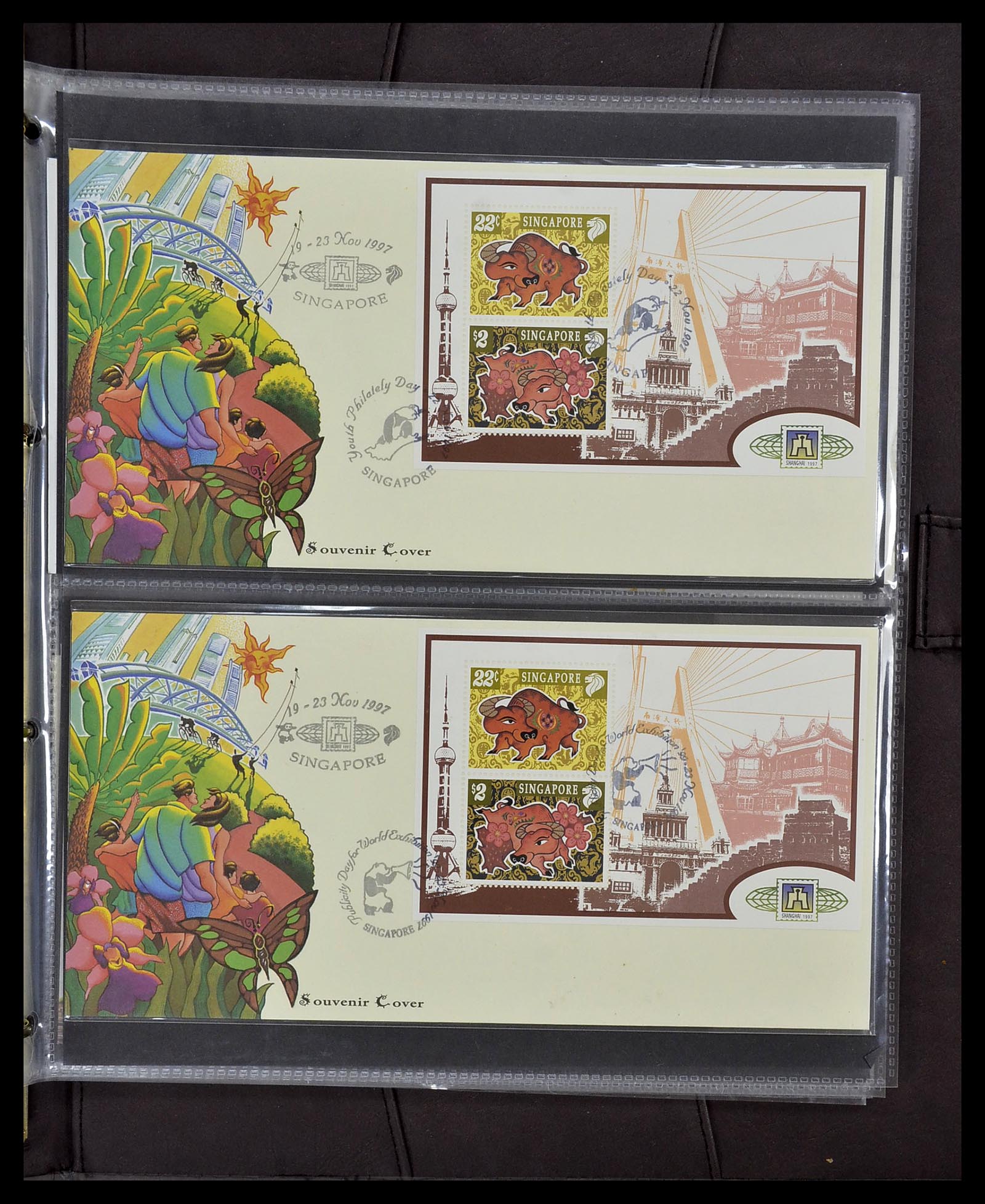 34394 199 - Postzegelverzameling 34394 Singapore FDC's 1948-2015!