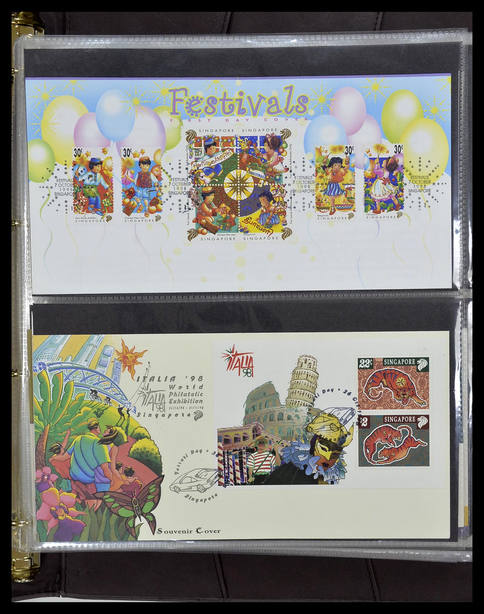 34394 207 - Postzegelverzameling 34394 Singapore FDC's 1948-2015!