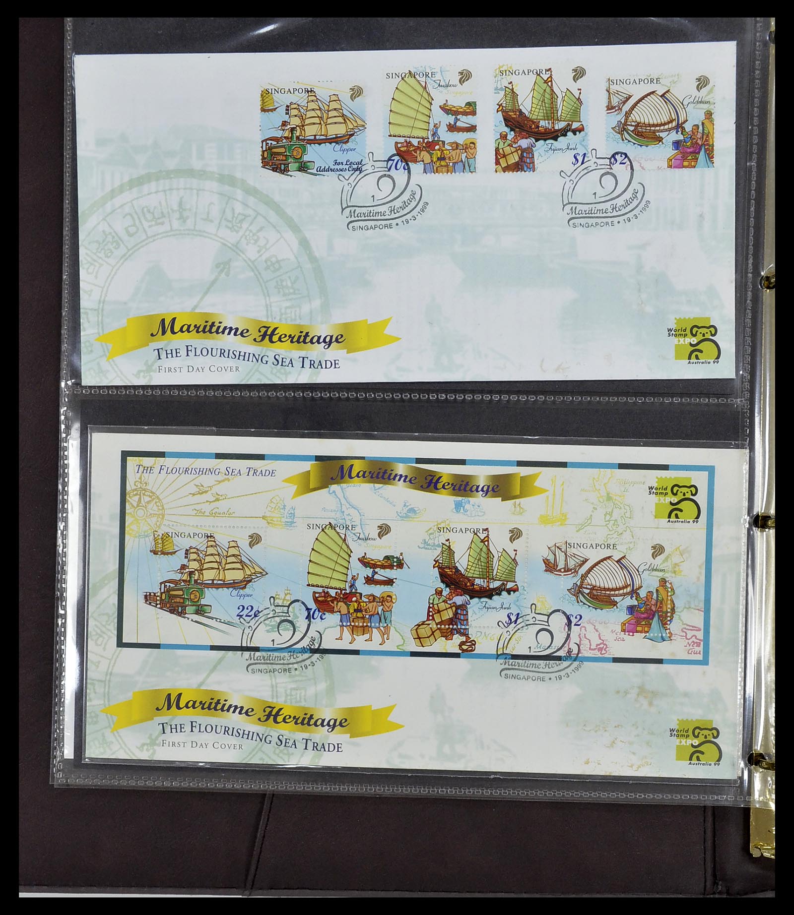 34394 210 - Postzegelverzameling 34394 Singapore FDC's 1948-2015!