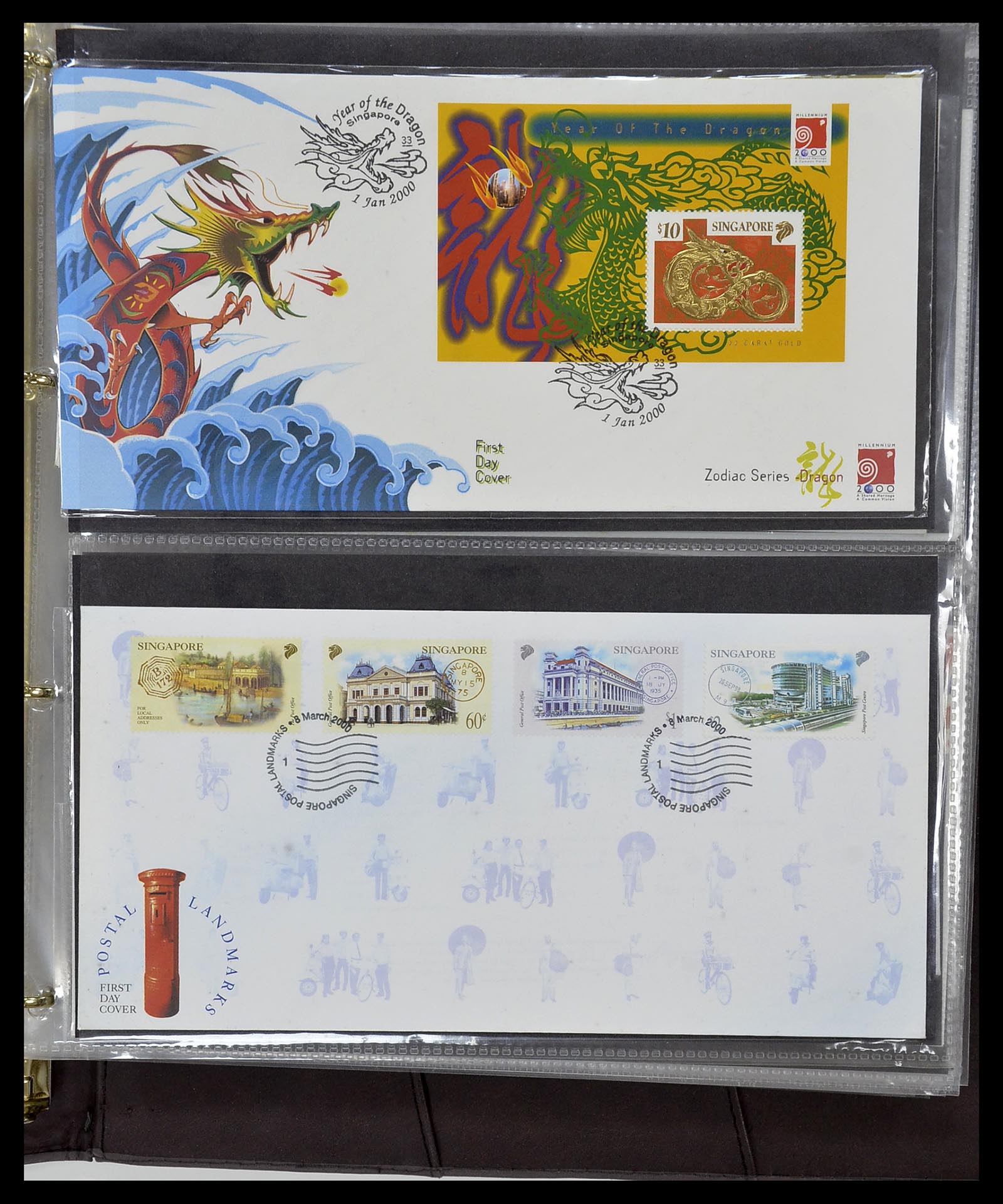 34394 221 - Postzegelverzameling 34394 Singapore FDC's 1948-2015!