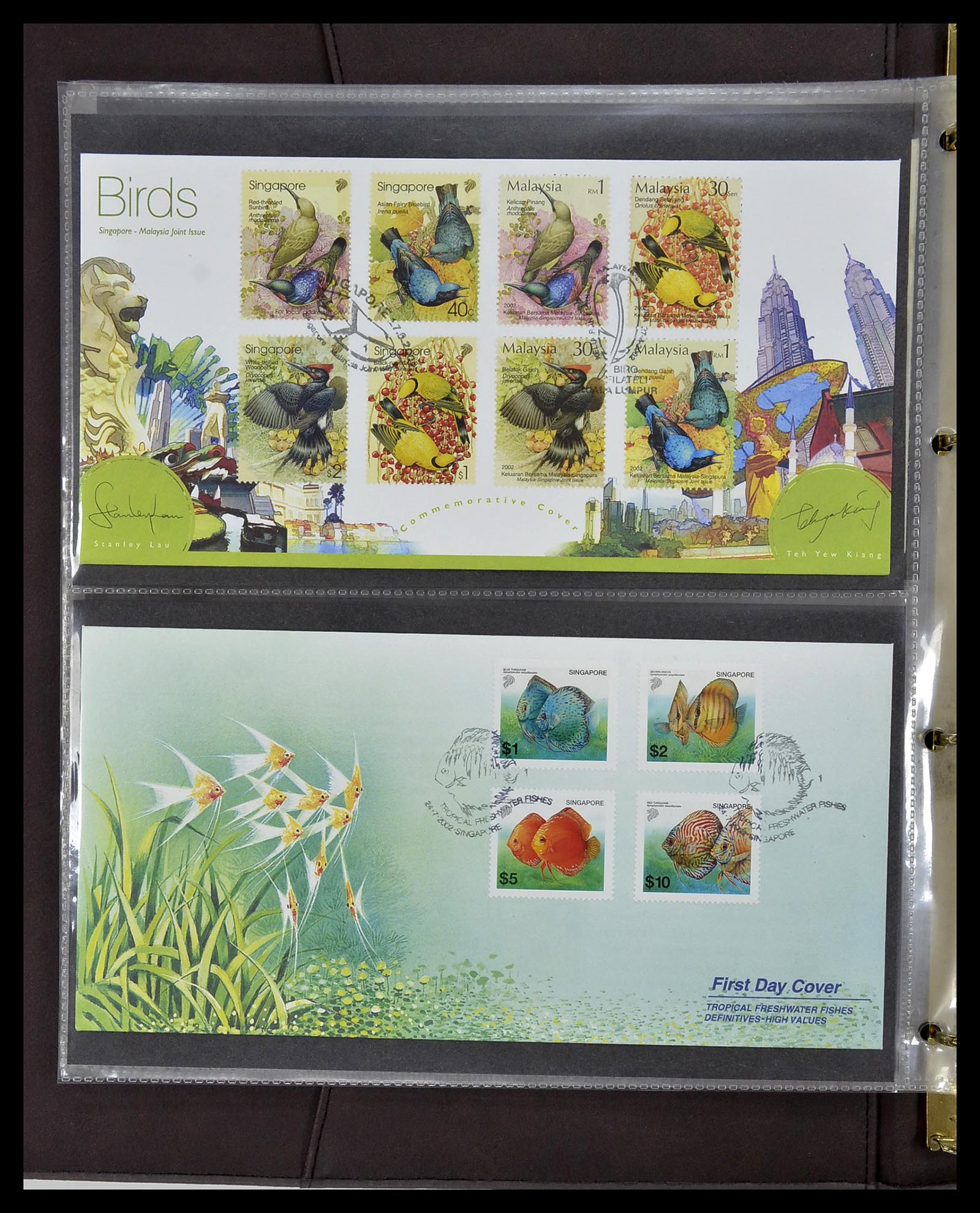 34394 254 - Postzegelverzameling 34394 Singapore FDC's 1948-2015!