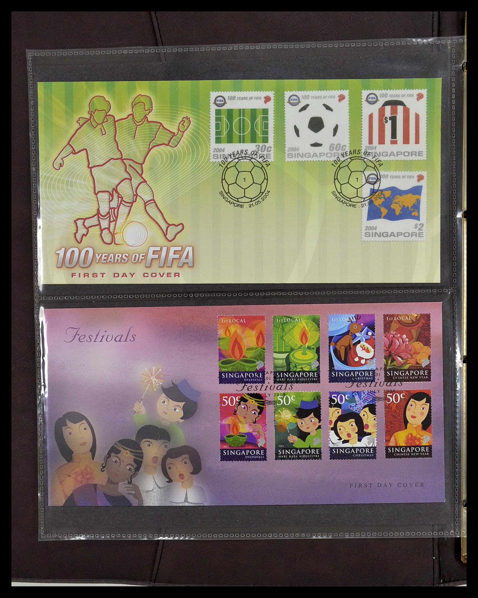 34394 287 - Postzegelverzameling 34394 Singapore FDC's 1948-2015!