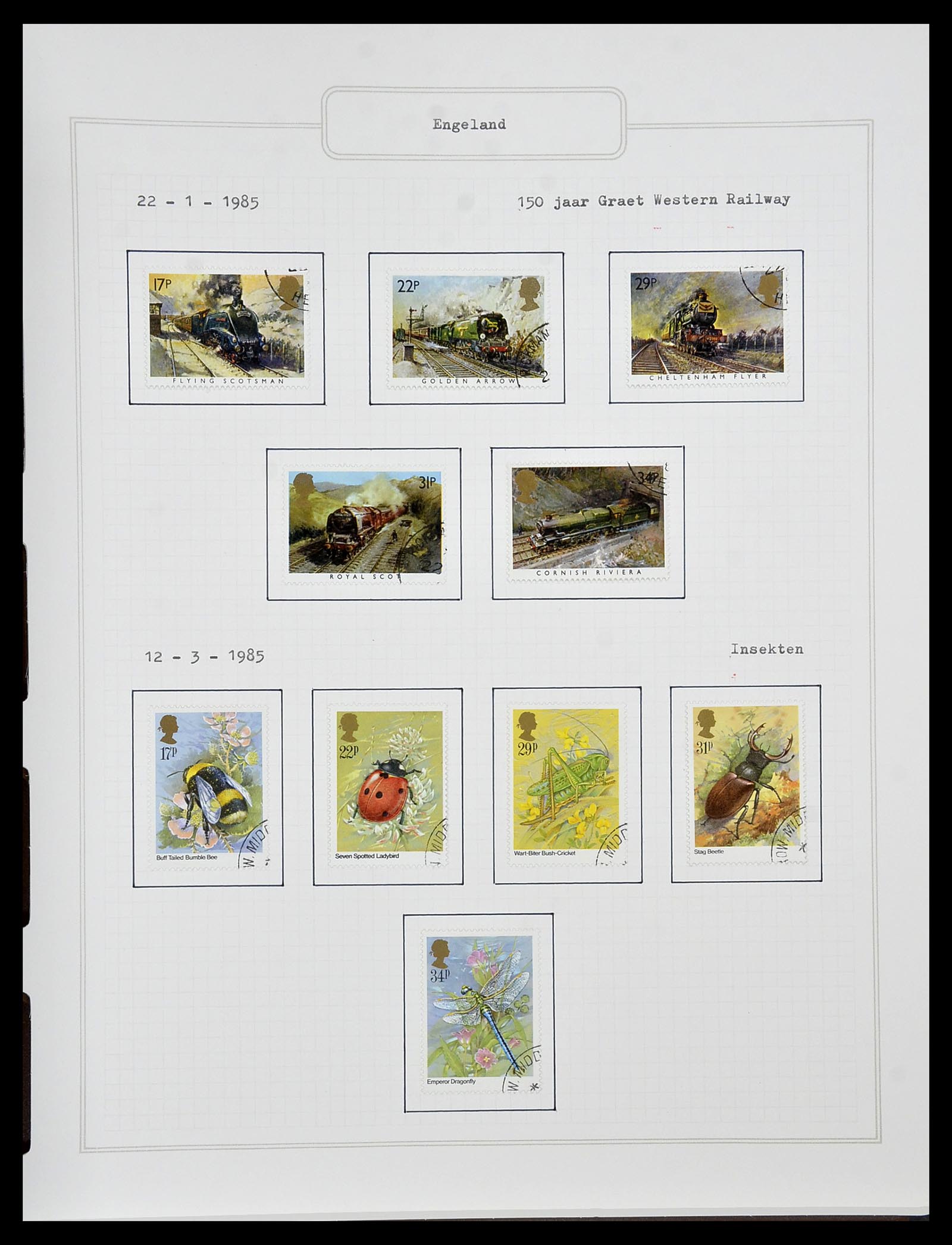 34422 109 - Postzegelverzameling 34422 Engeland 1937-1995.