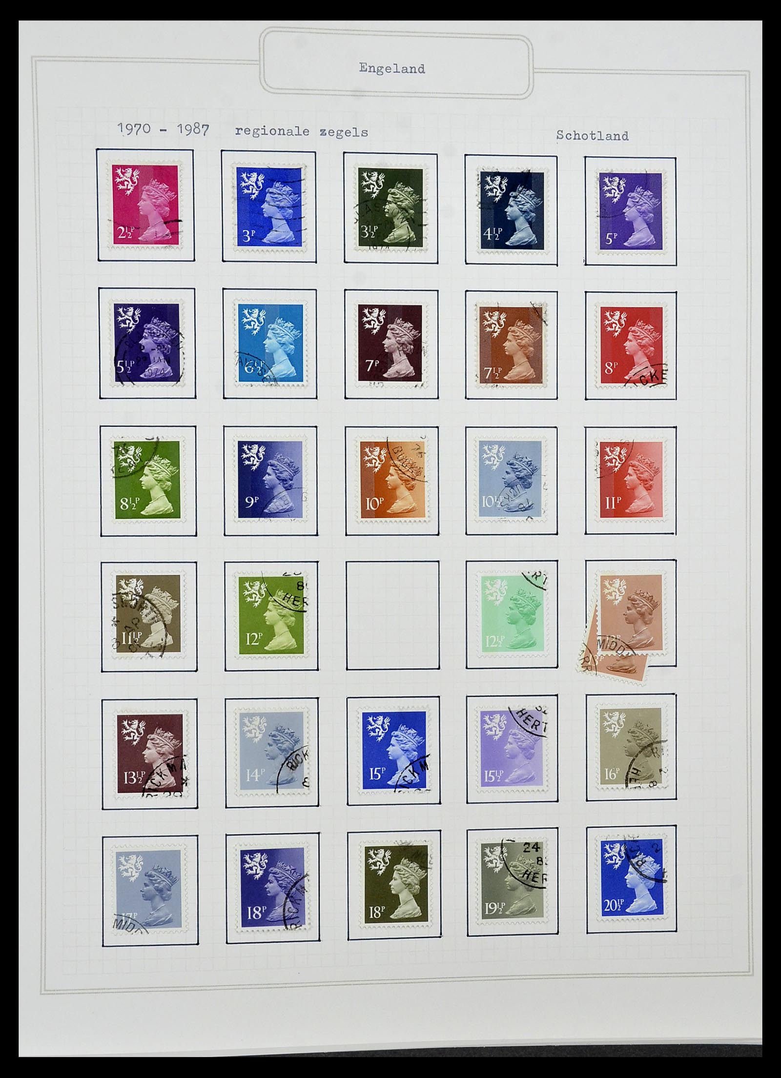 34422 123 - Postzegelverzameling 34422 Engeland 1937-1995.