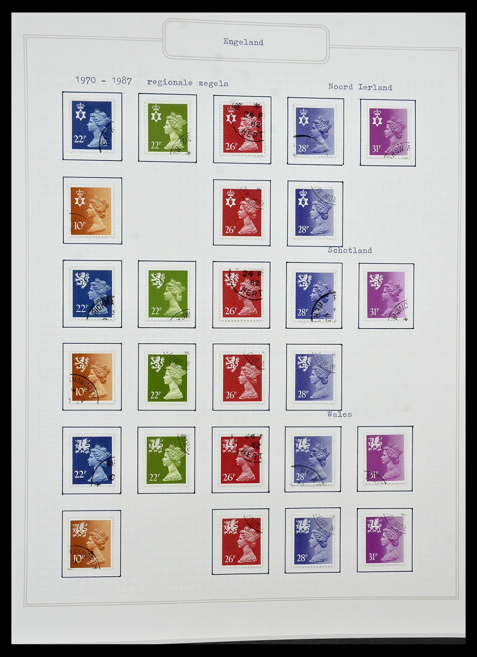 34422 124 - Postzegelverzameling 34422 Engeland 1937-1995.