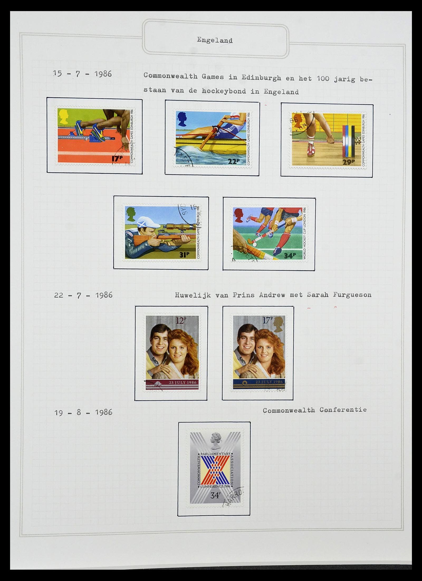 34422 128 - Postzegelverzameling 34422 Engeland 1937-1995.