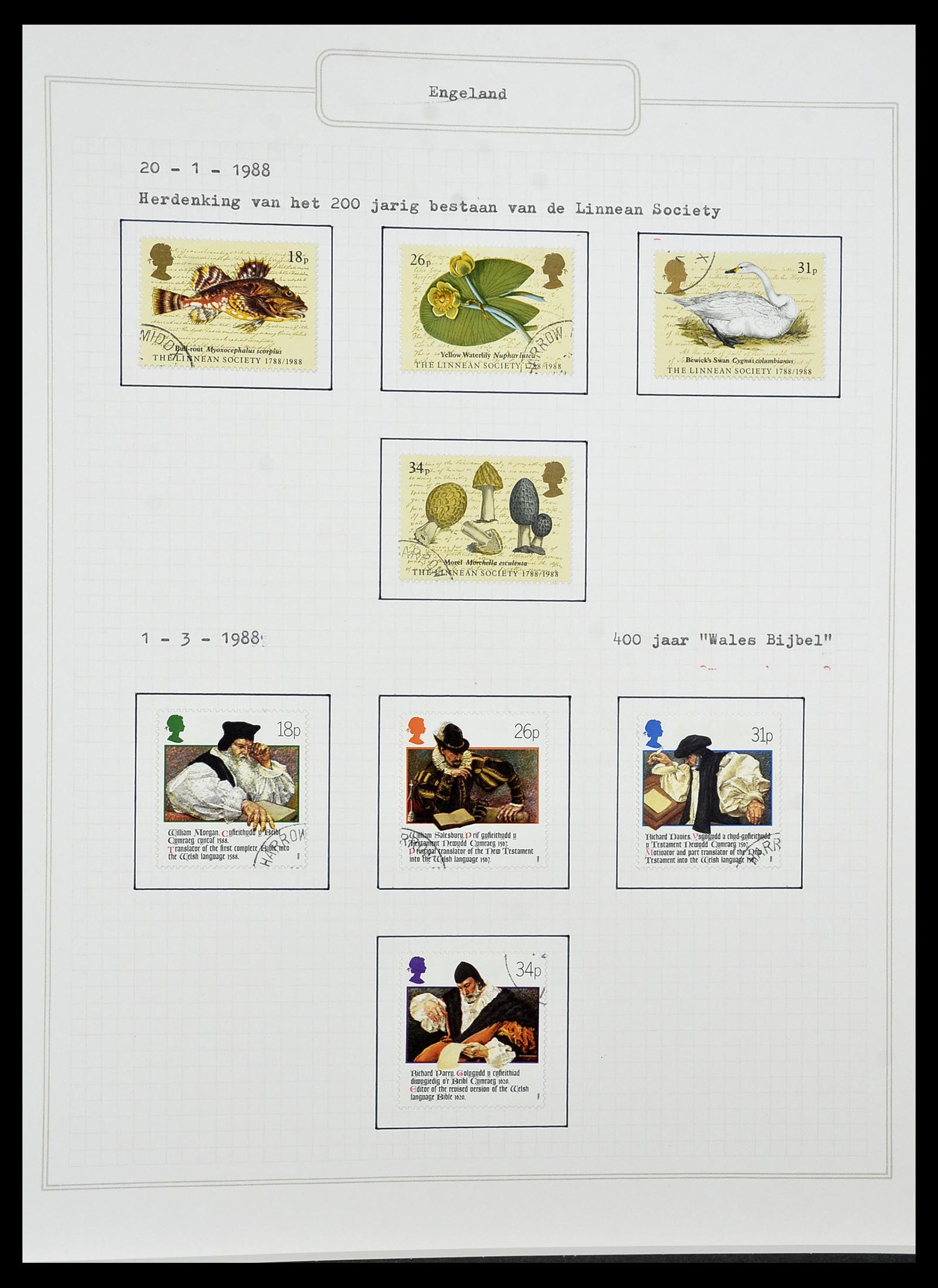 34422 135 - Postzegelverzameling 34422 Engeland 1937-1995.