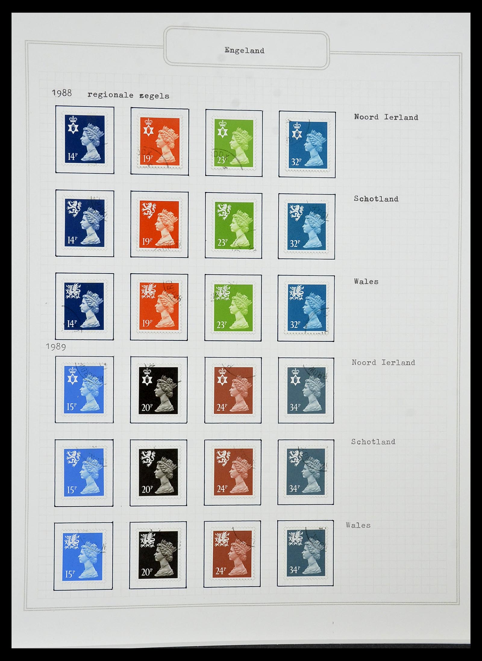 34422 140 - Postzegelverzameling 34422 Engeland 1937-1995.