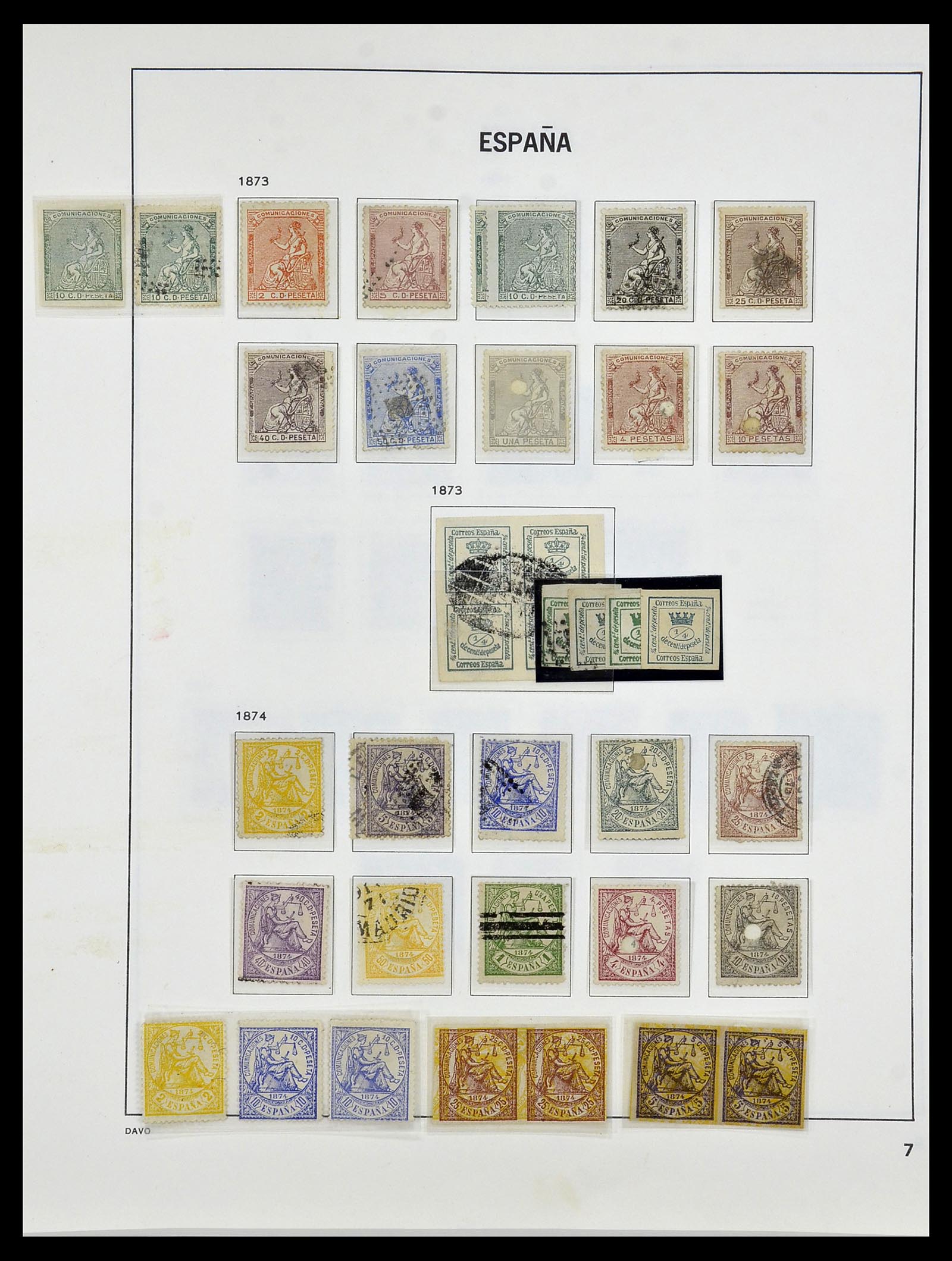 34440 007 - Postzegelverzameling 34440 Spanje 1850-1969.