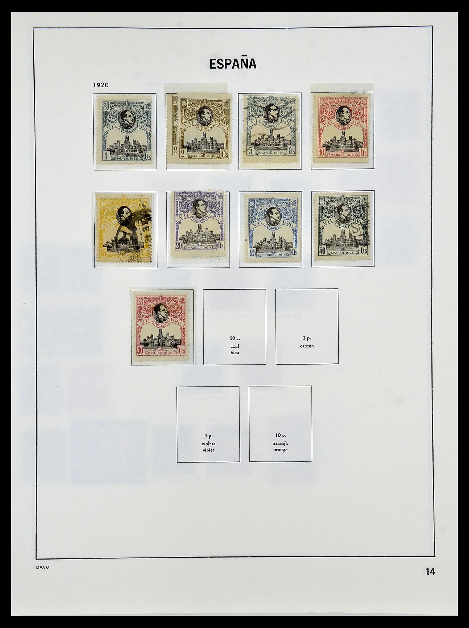 34440 014 - Postzegelverzameling 34440 Spanje 1850-1969.