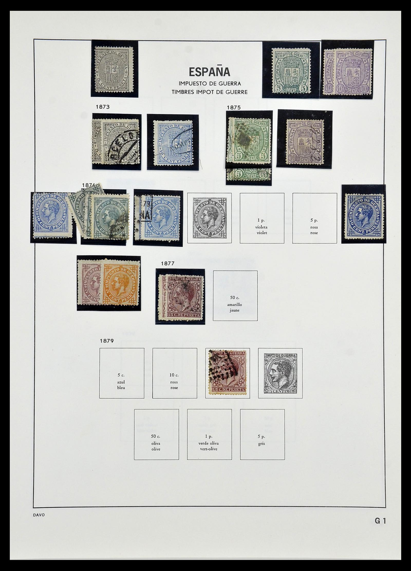 34440 065 - Postzegelverzameling 34440 Spanje 1850-1969.