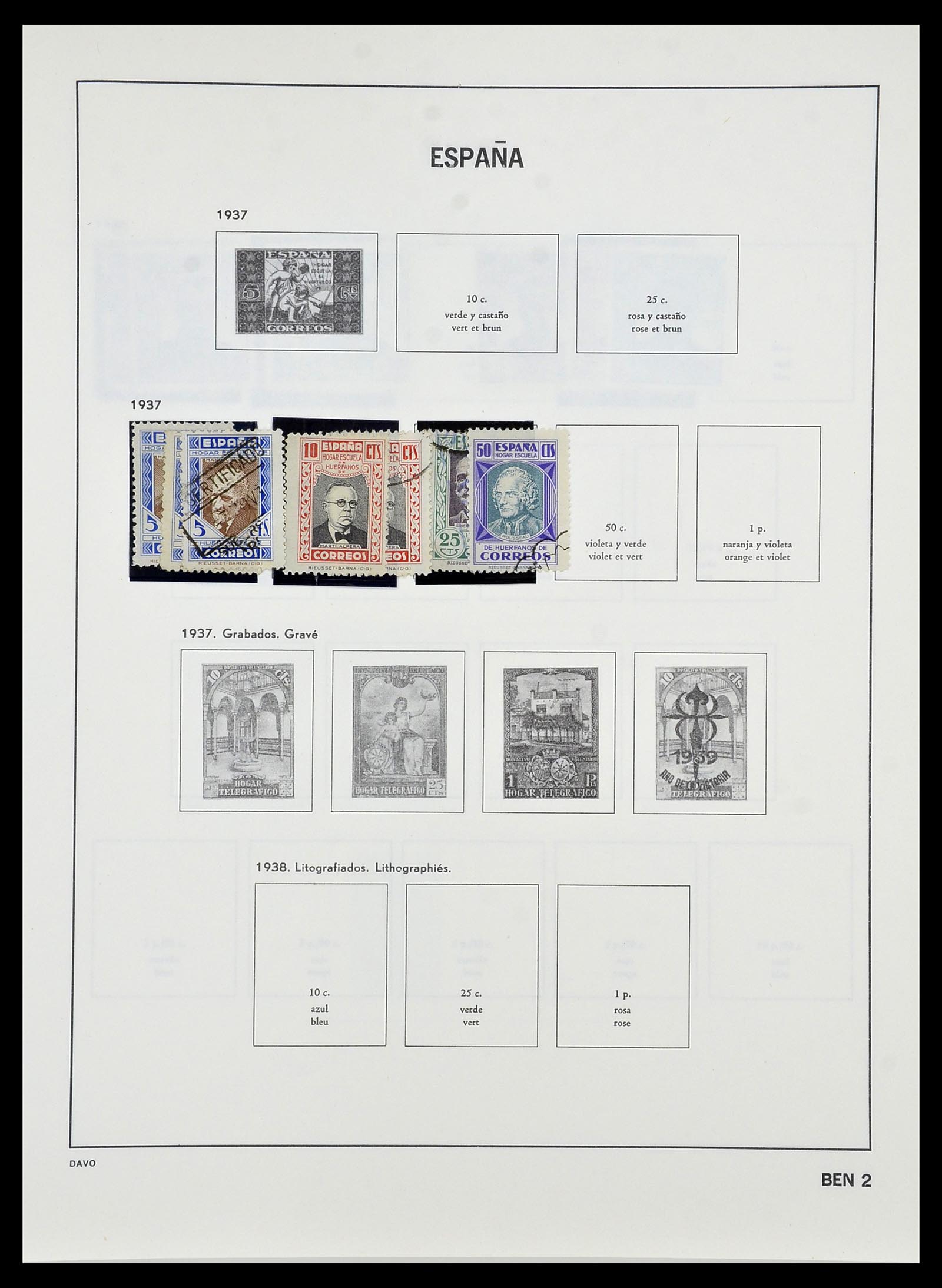 34440 071 - Postzegelverzameling 34440 Spanje 1850-1969.