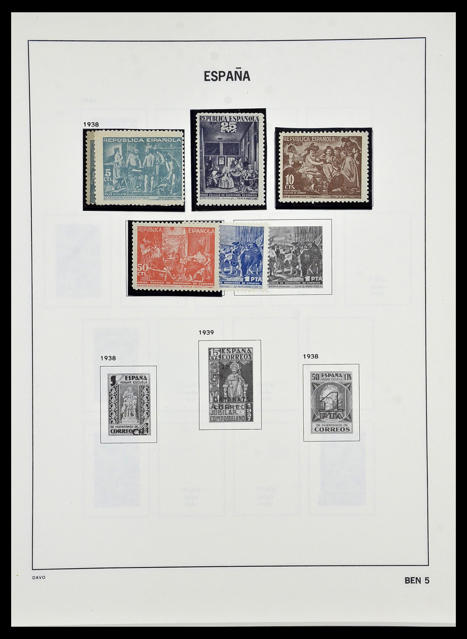 34440 074 - Postzegelverzameling 34440 Spanje 1850-1969.