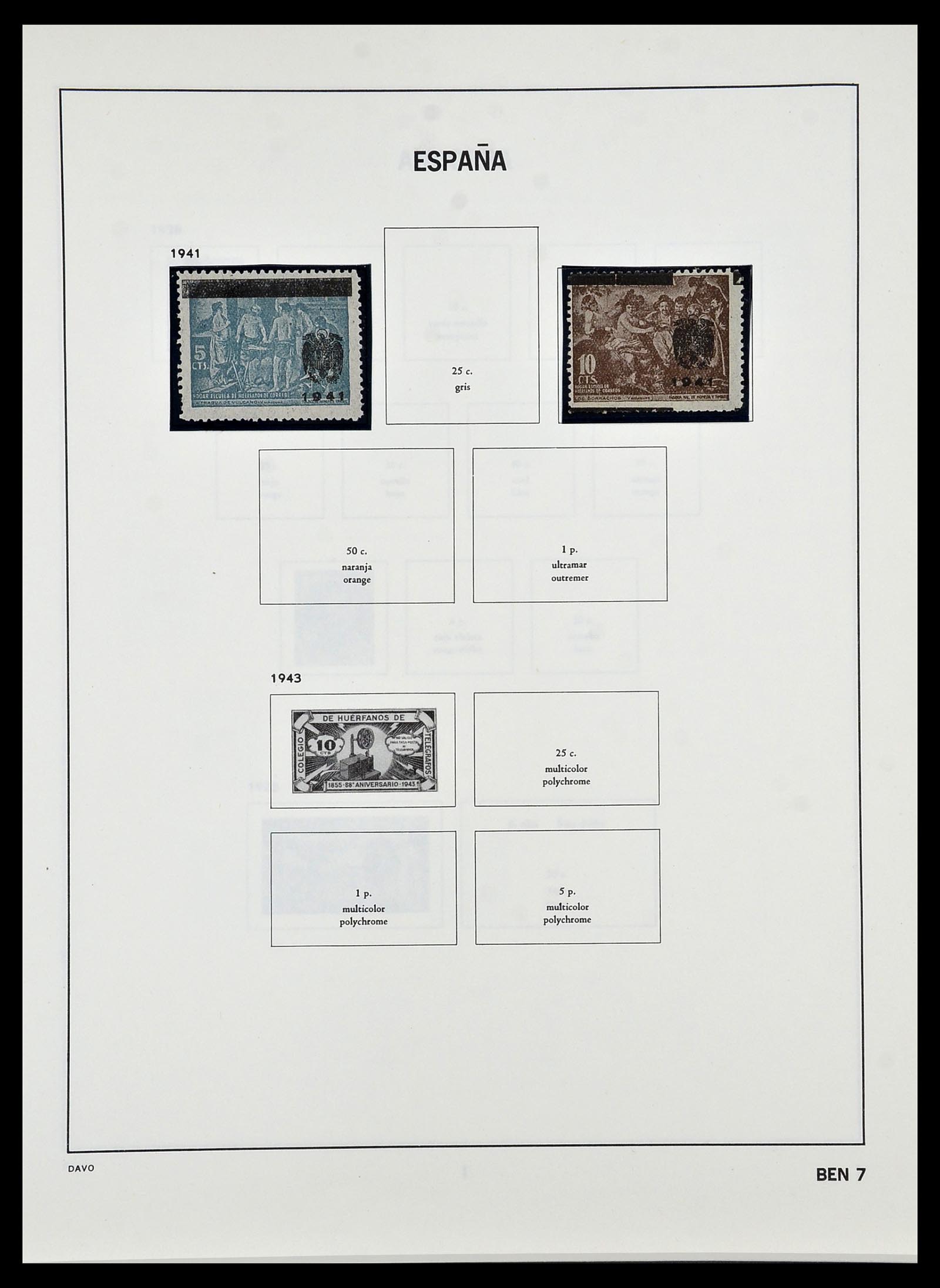 34440 076 - Postzegelverzameling 34440 Spanje 1850-1969.