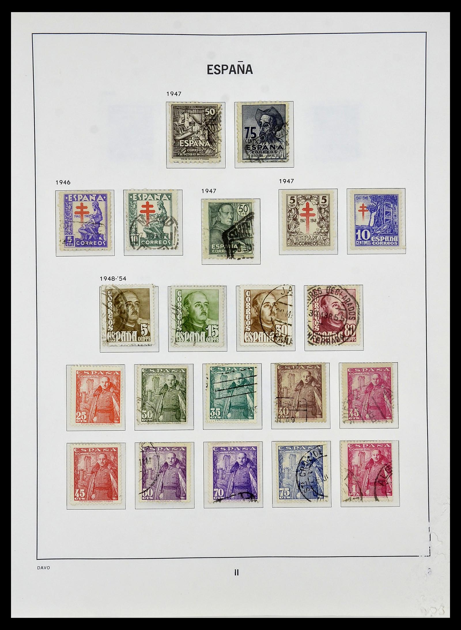 34440 079 - Postzegelverzameling 34440 Spanje 1850-1969.