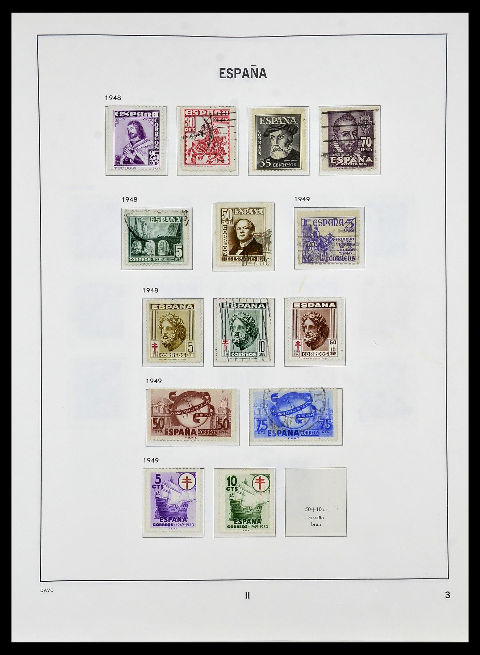 34440 080 - Postzegelverzameling 34440 Spanje 1850-1969.
