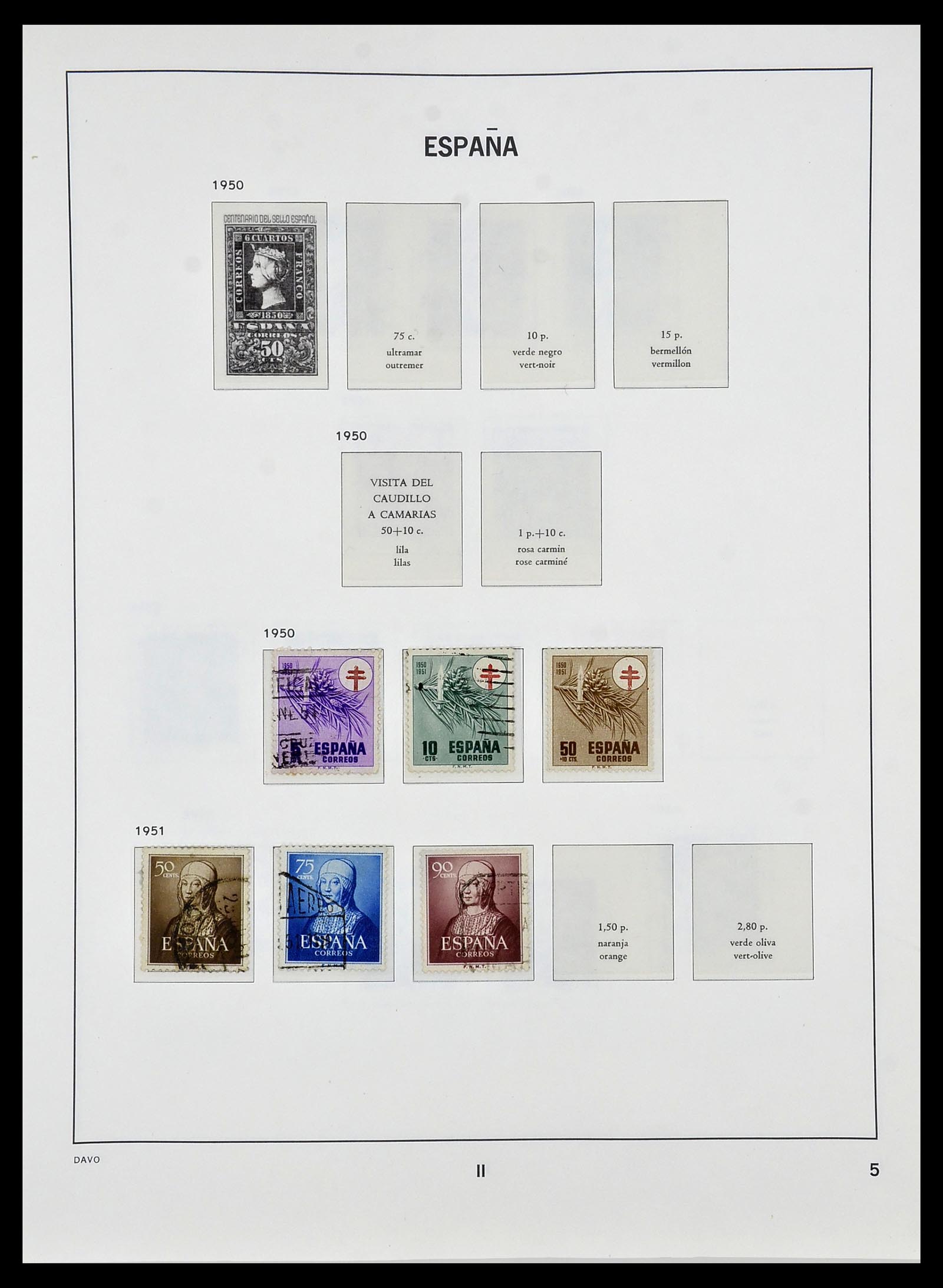 34440 082 - Postzegelverzameling 34440 Spanje 1850-1969.