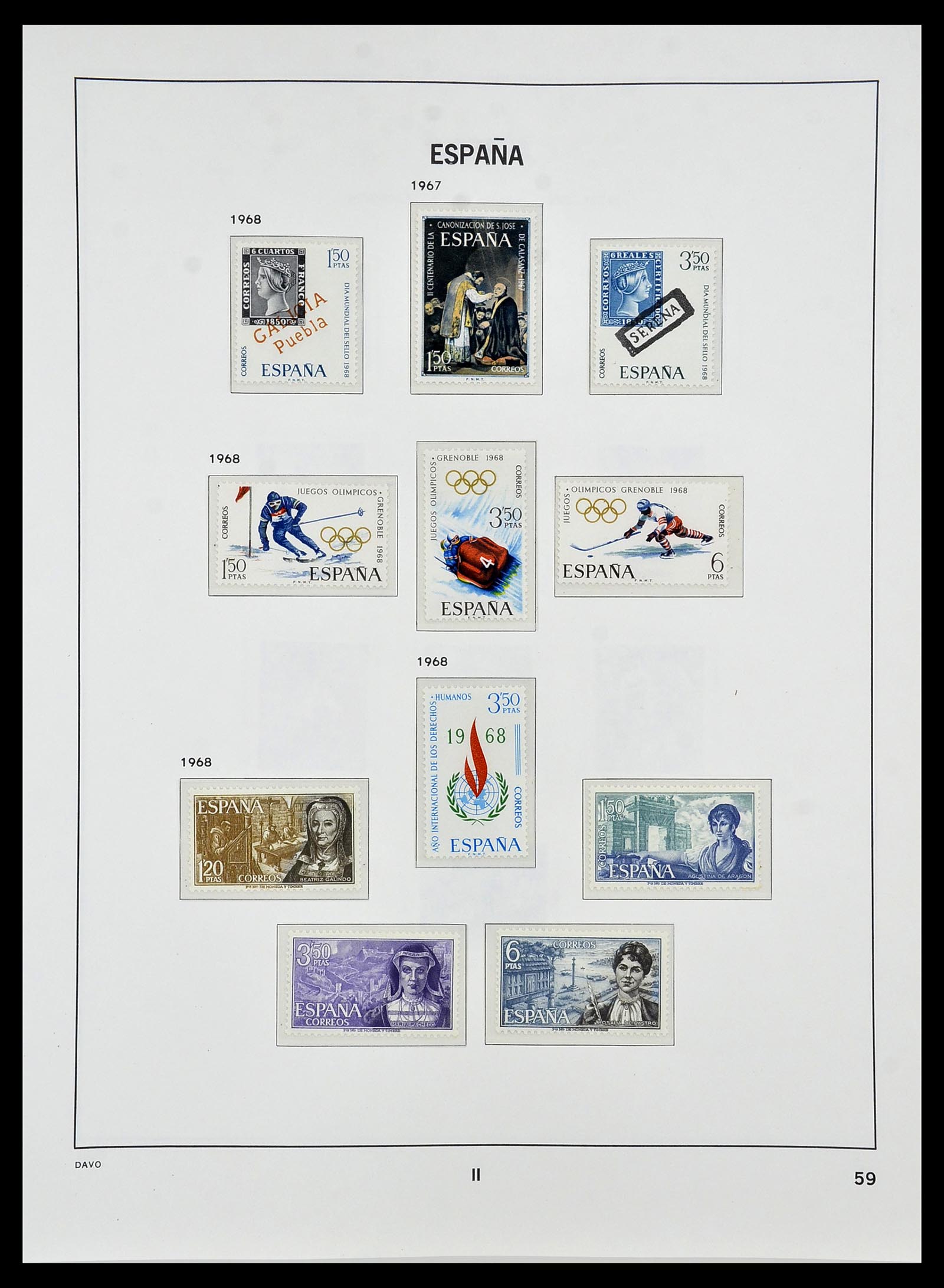 34440 136 - Postzegelverzameling 34440 Spanje 1850-1969.