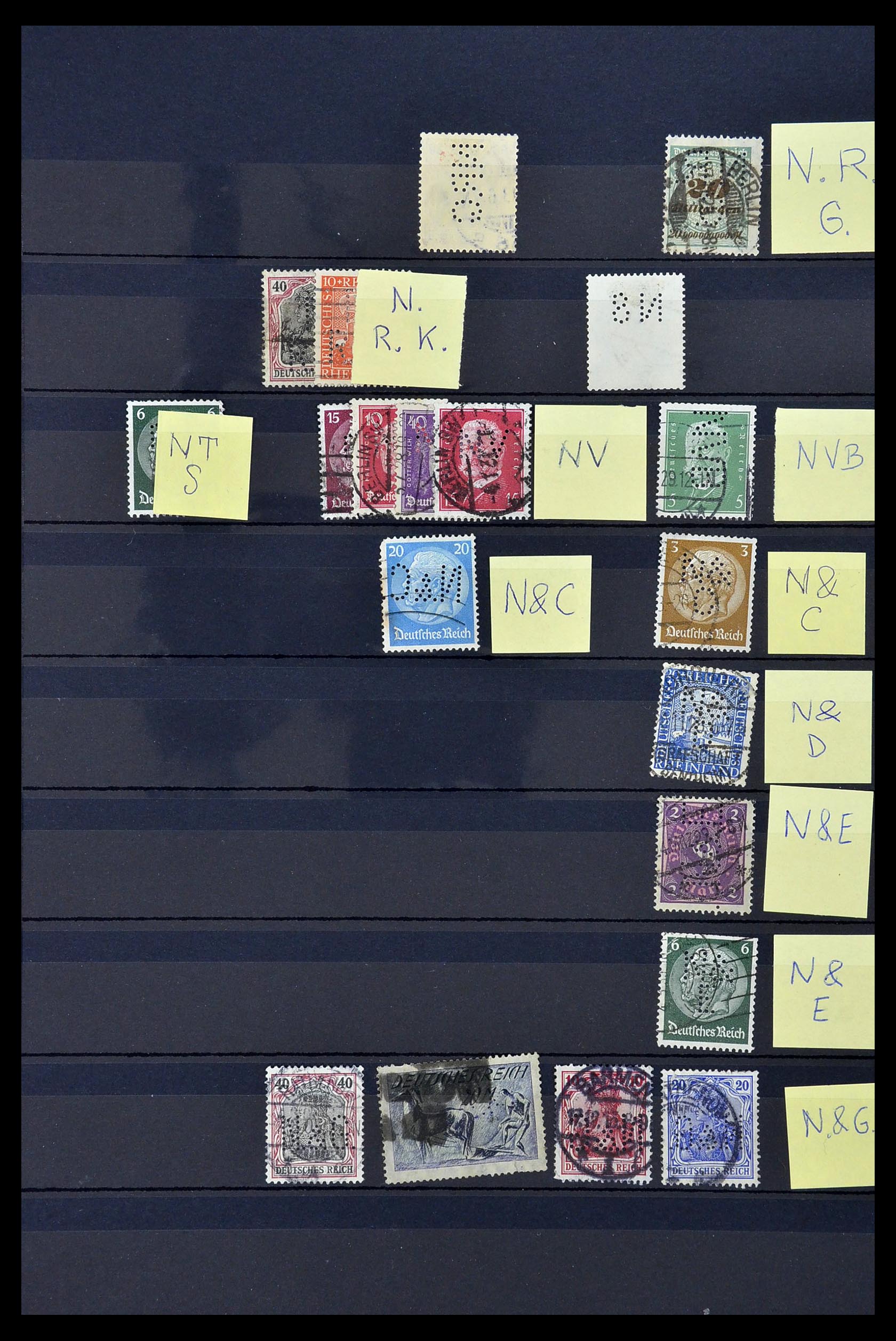 34485 022 - Postzegelverzameling 34485 Duitsland perfins 1890-1960.