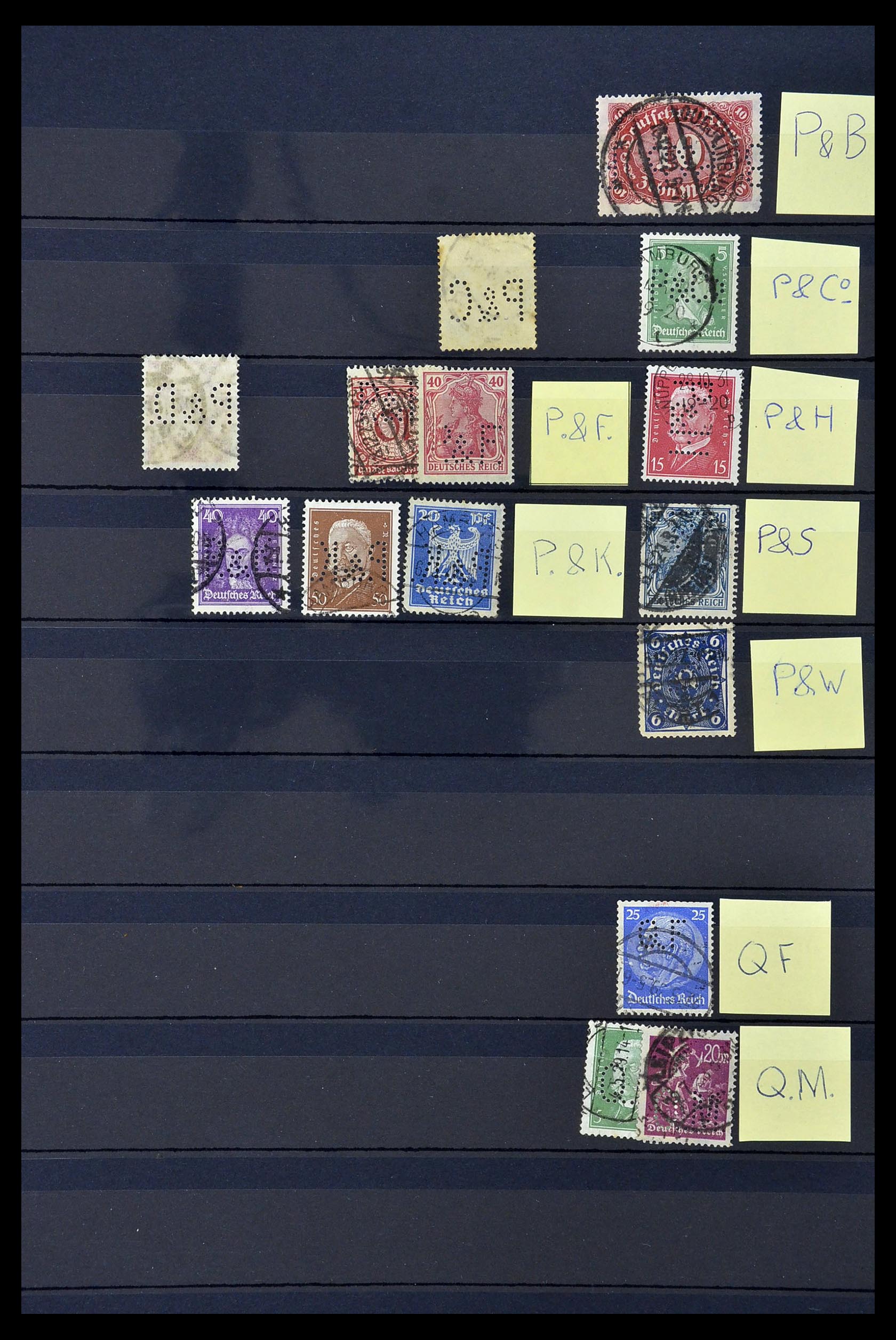 34485 028 - Postzegelverzameling 34485 Duitsland perfins 1890-1960.