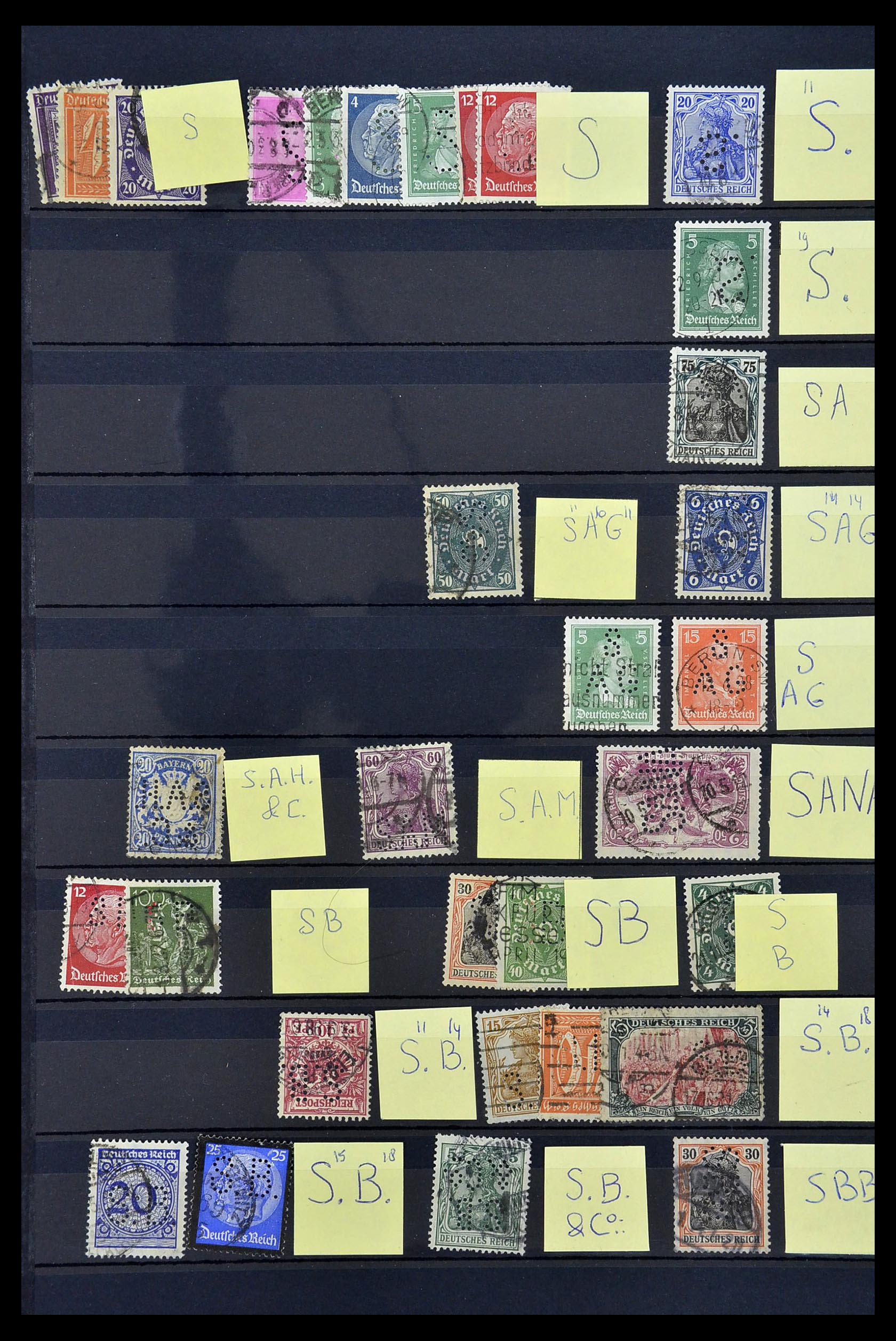 34485 034 - Postzegelverzameling 34485 Duitsland perfins 1890-1960.