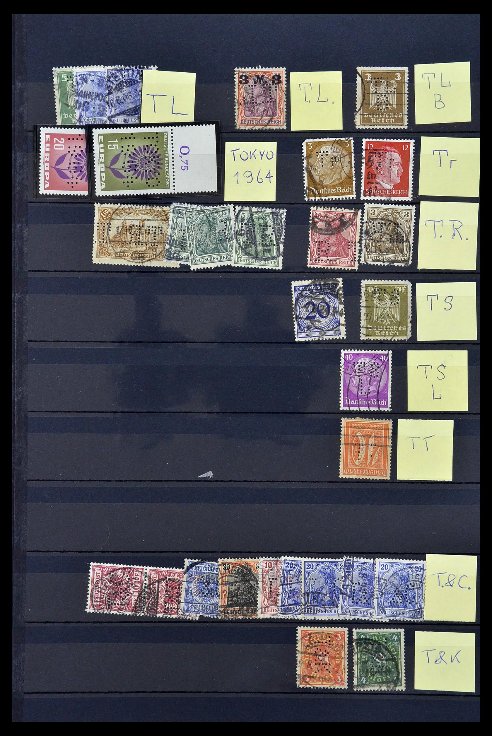 34485 042 - Postzegelverzameling 34485 Duitsland perfins 1890-1960.