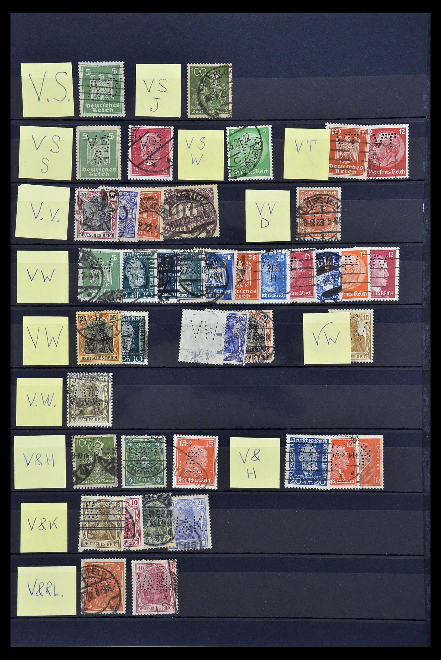 34485 047 - Postzegelverzameling 34485 Duitsland perfins 1890-1960.