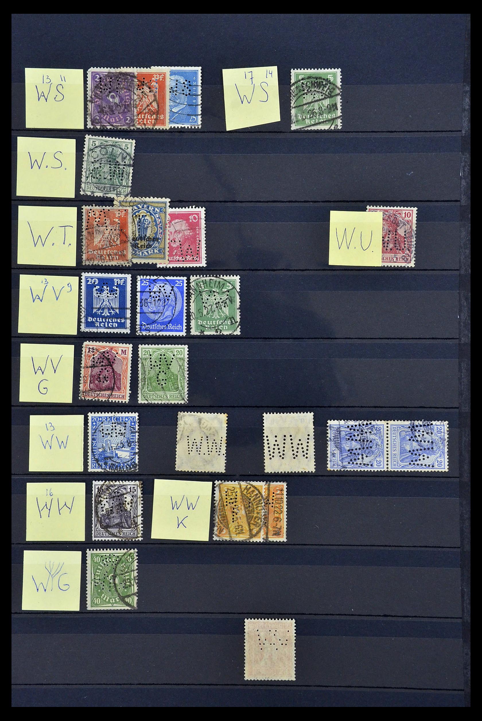 34485 050 - Postzegelverzameling 34485 Duitsland perfins 1890-1960.