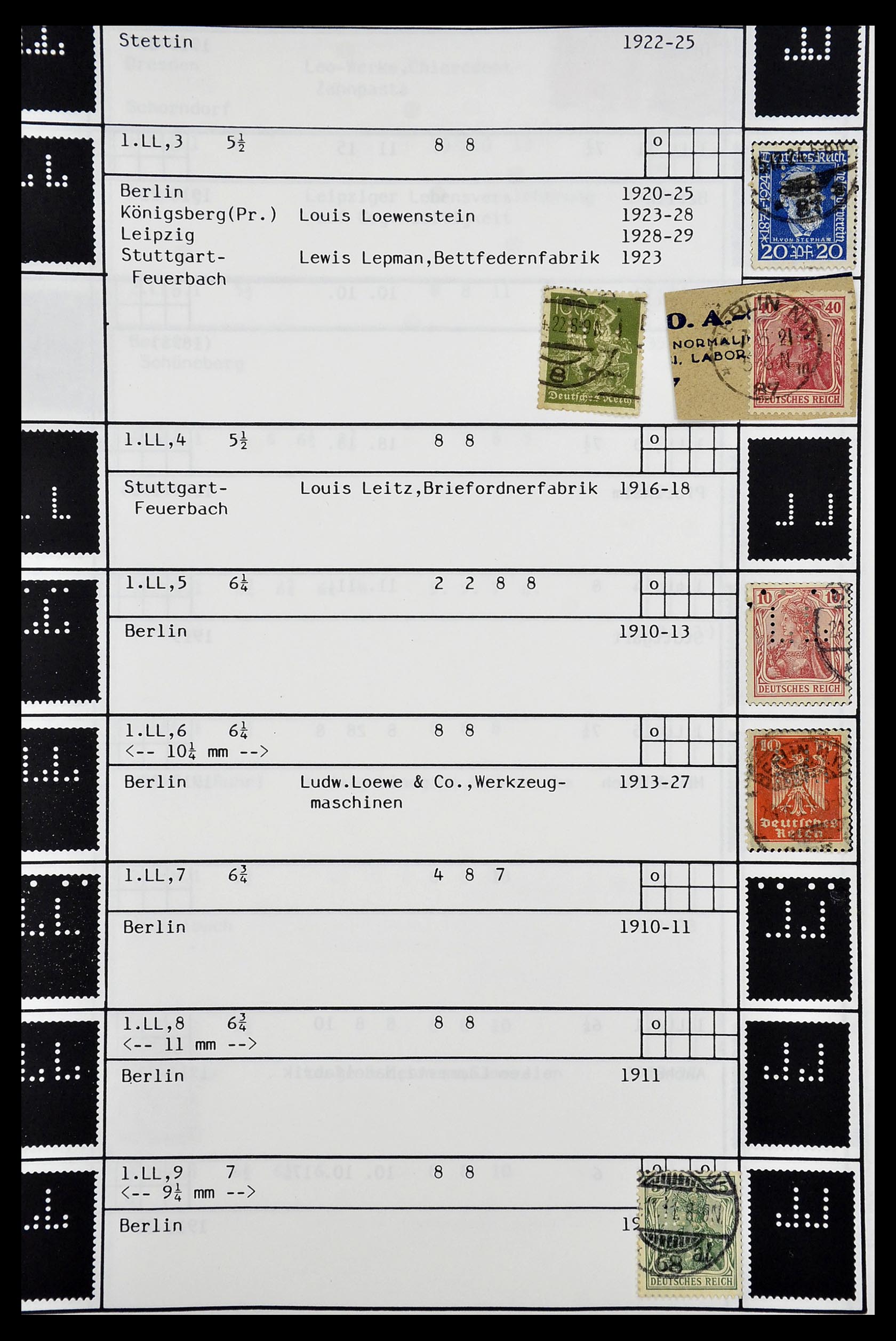34485 213 - Postzegelverzameling 34485 Duitsland perfins 1890-1960.