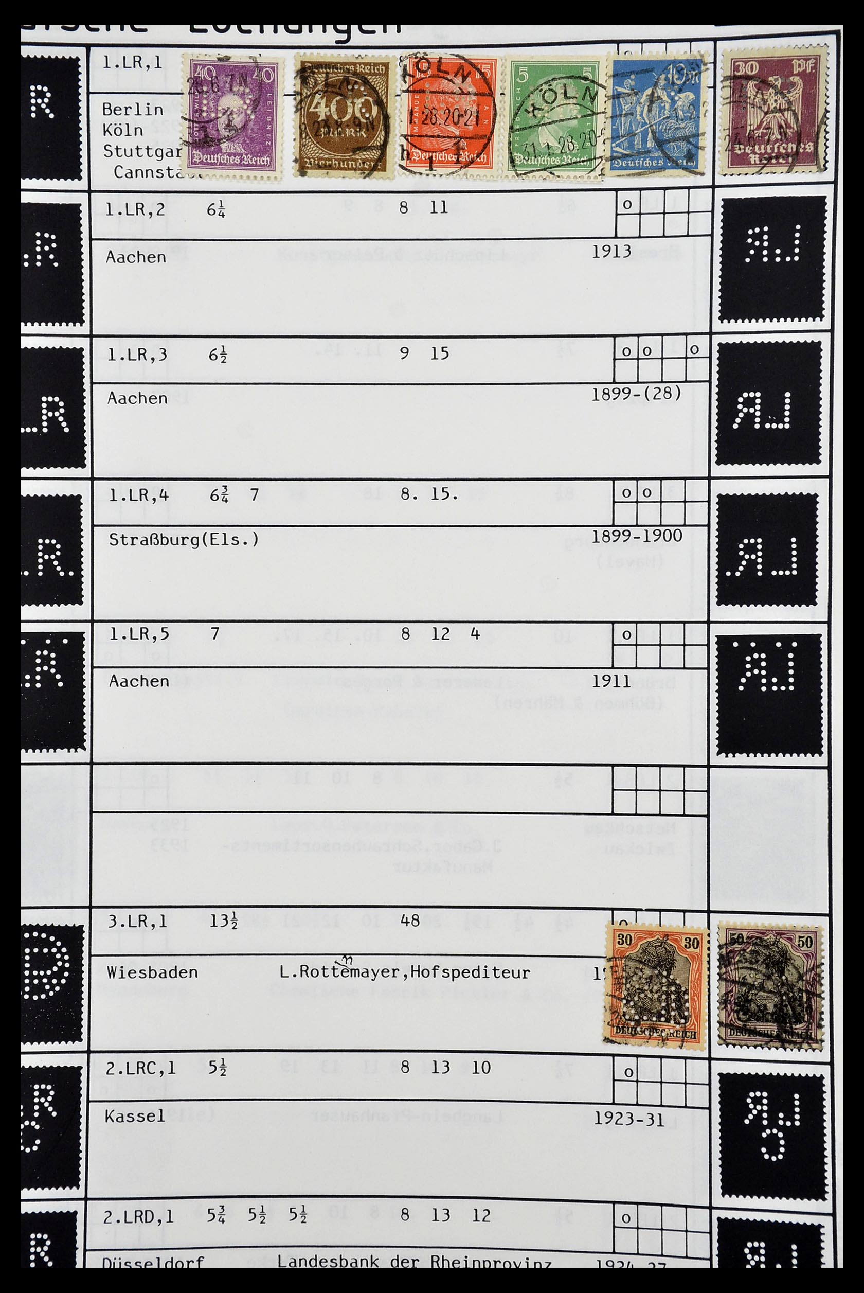 34485 221 - Postzegelverzameling 34485 Duitsland perfins 1890-1960.