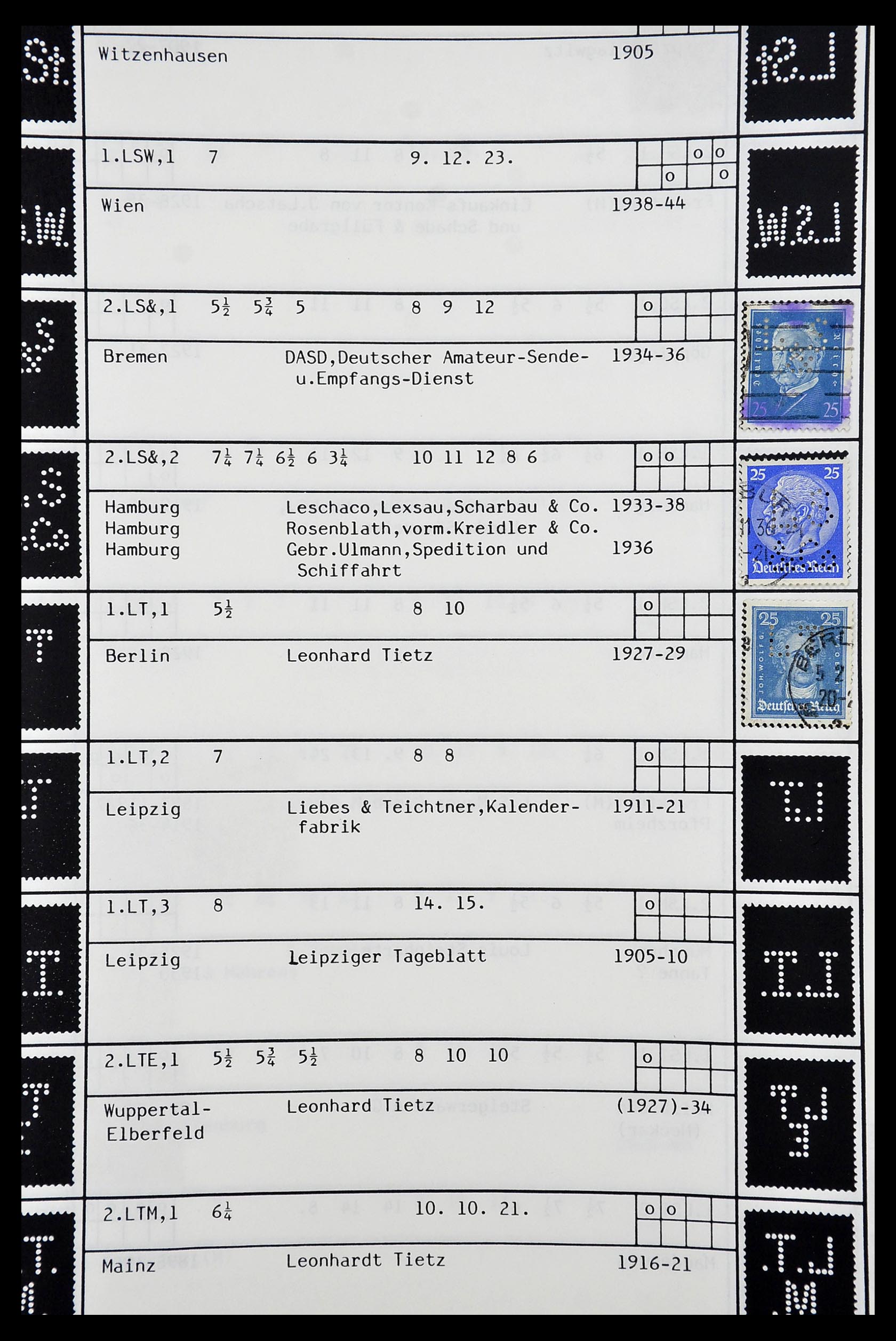 34485 227 - Postzegelverzameling 34485 Duitsland perfins 1890-1960.