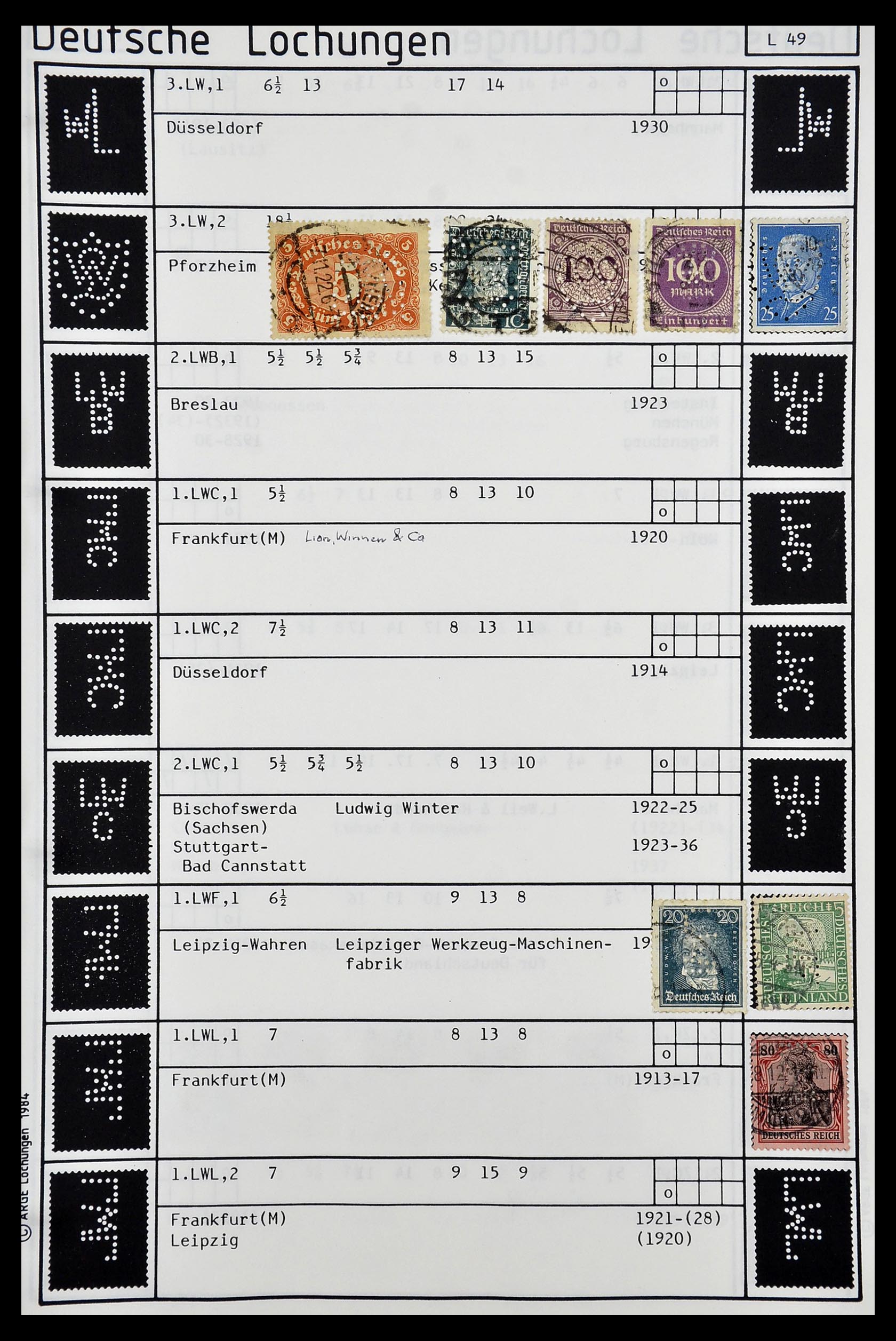 34485 232 - Postzegelverzameling 34485 Duitsland perfins 1890-1960.