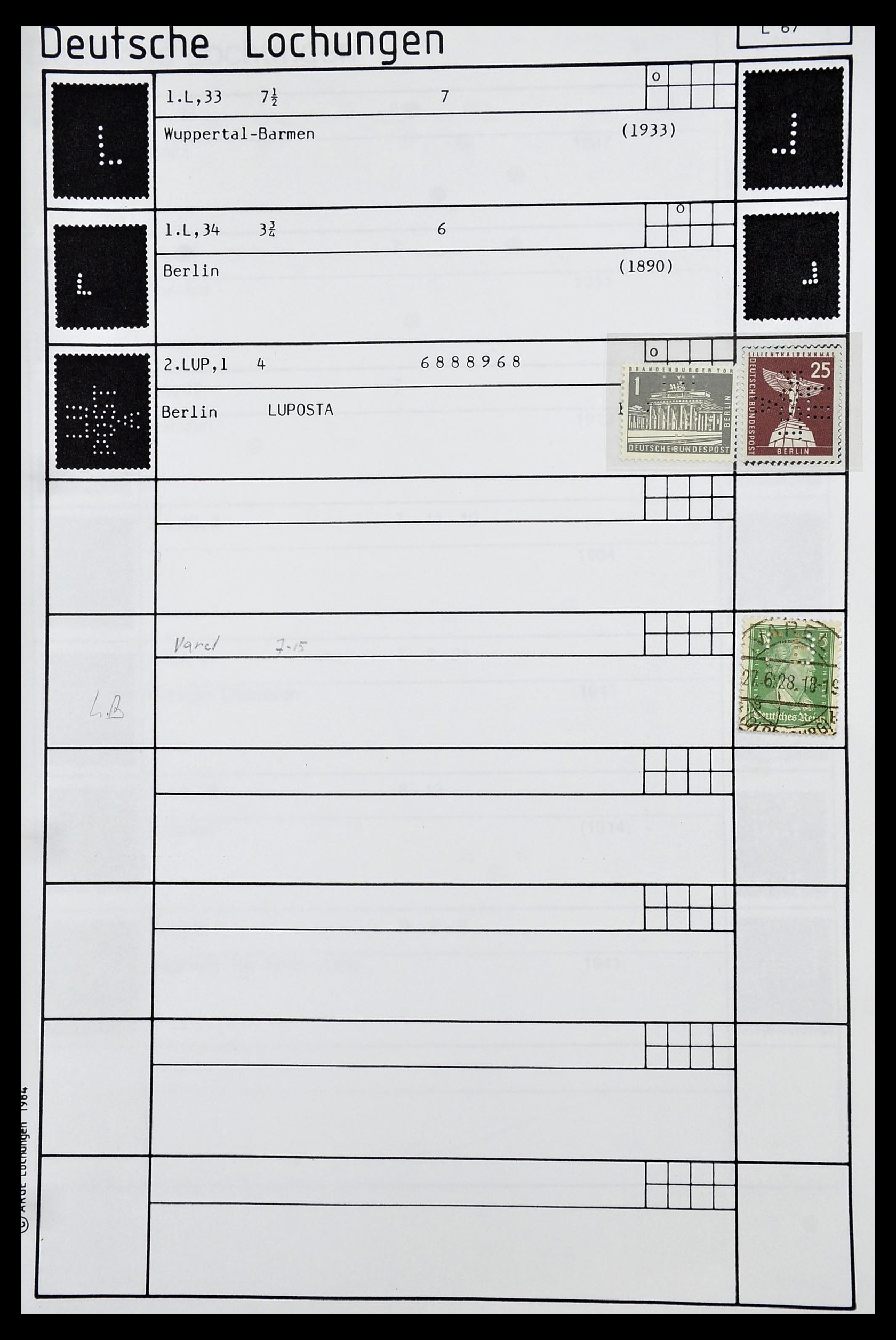 34485 245 - Postzegelverzameling 34485 Duitsland perfins 1890-1960.