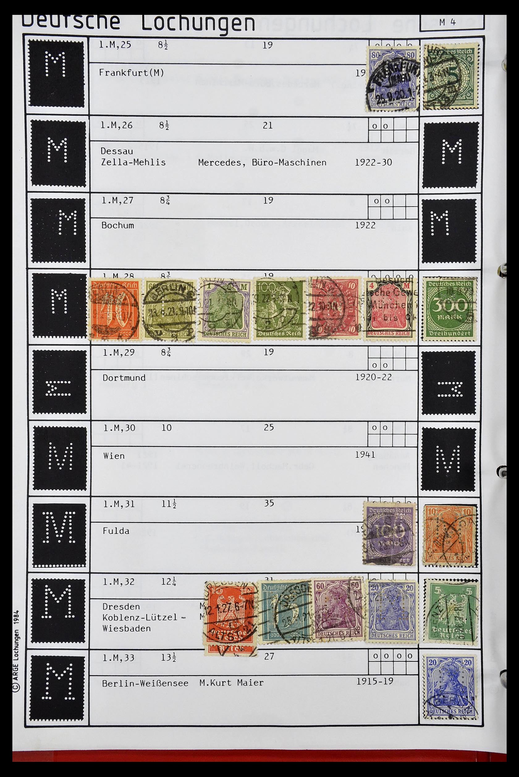 34485 250 - Postzegelverzameling 34485 Duitsland perfins 1890-1960.