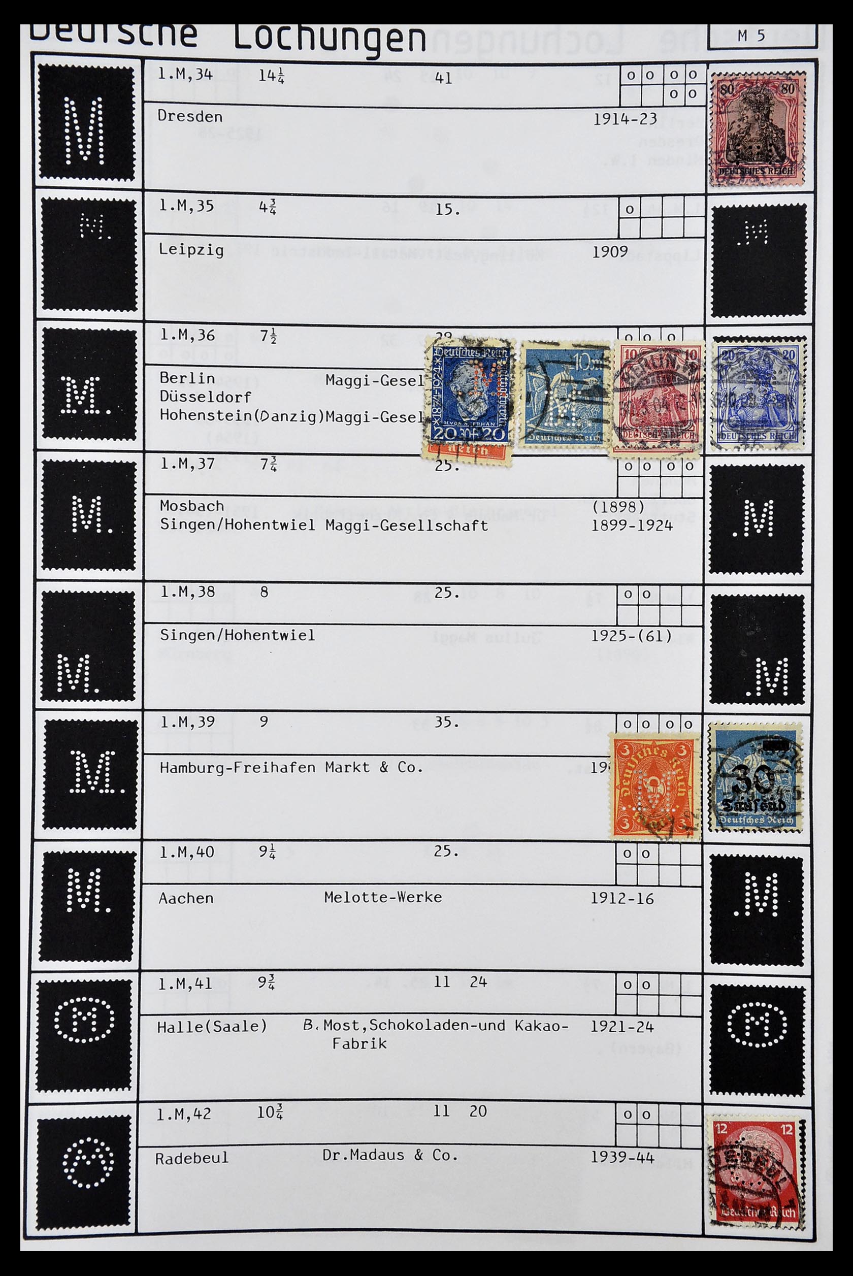34485 251 - Postzegelverzameling 34485 Duitsland perfins 1890-1960.