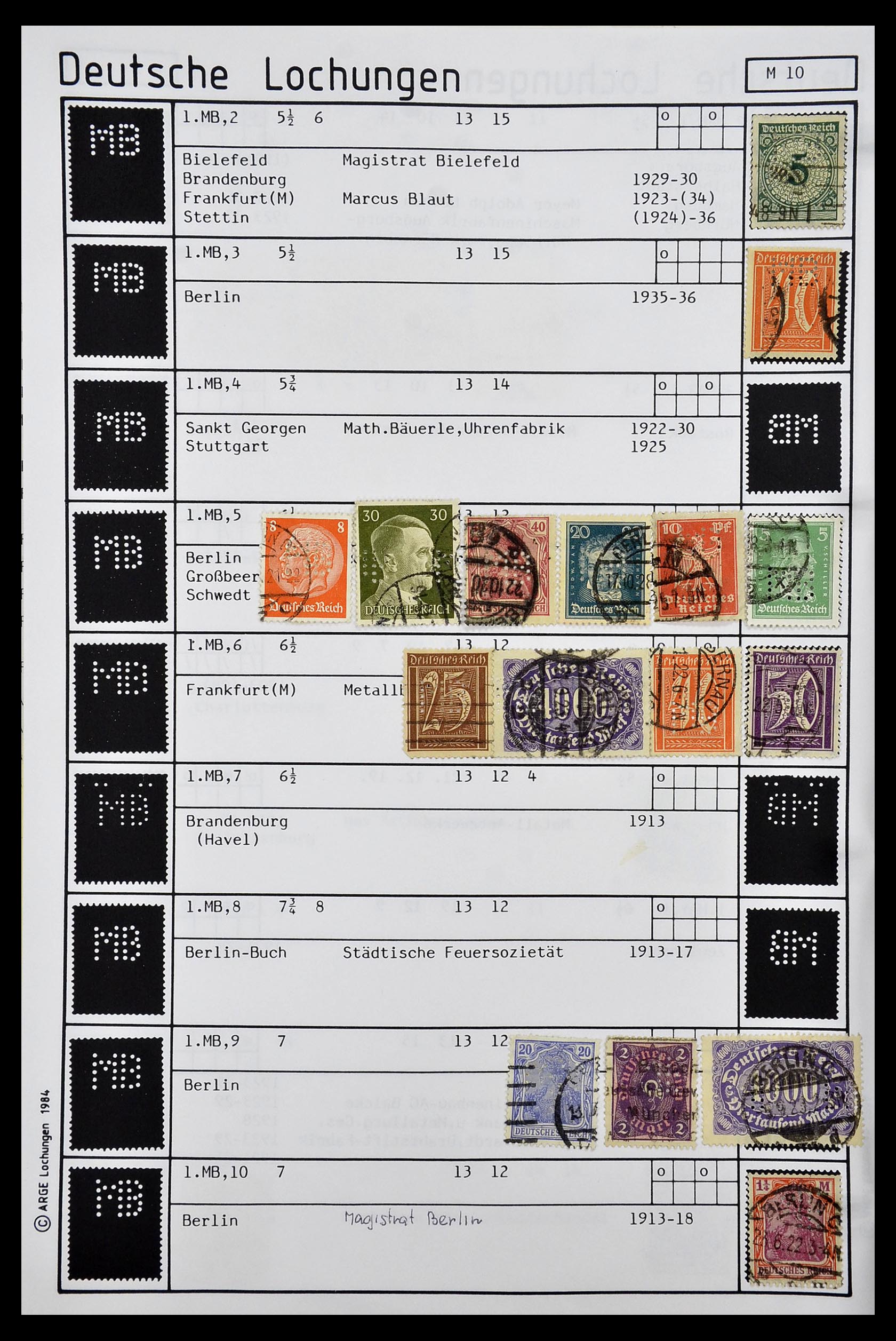 34485 256 - Postzegelverzameling 34485 Duitsland perfins 1890-1960.
