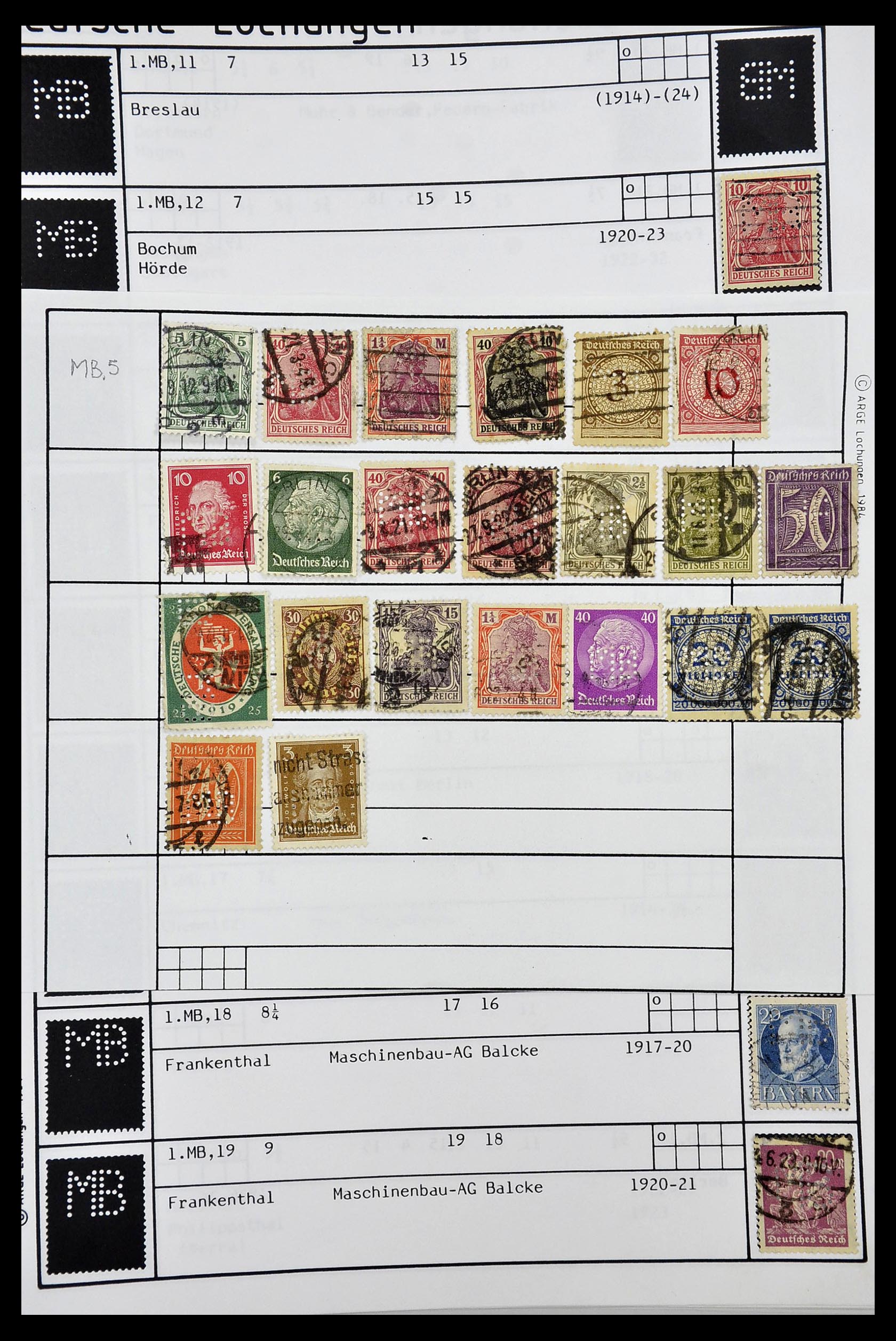 34485 257 - Postzegelverzameling 34485 Duitsland perfins 1890-1960.