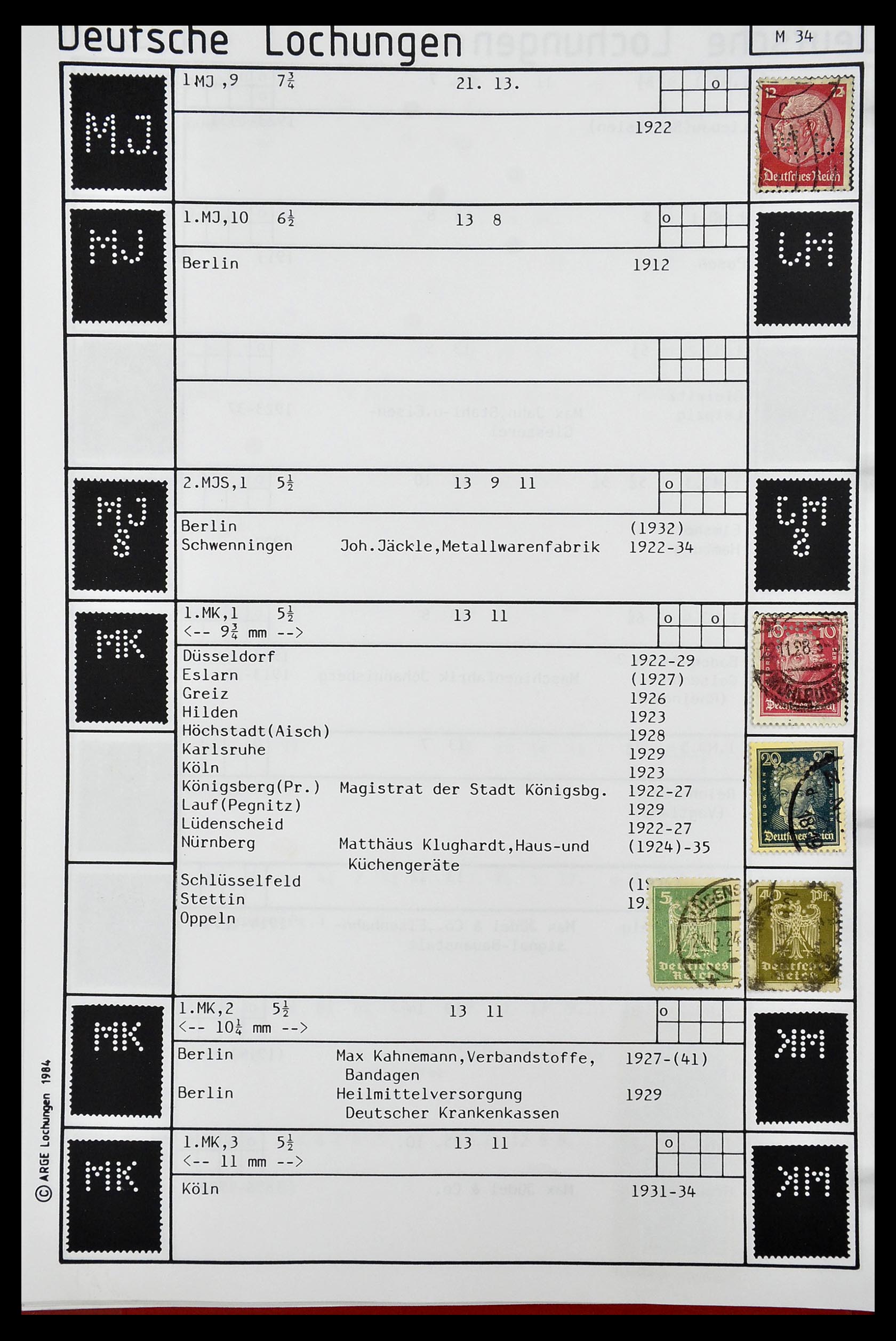34485 281 - Postzegelverzameling 34485 Duitsland perfins 1890-1960.